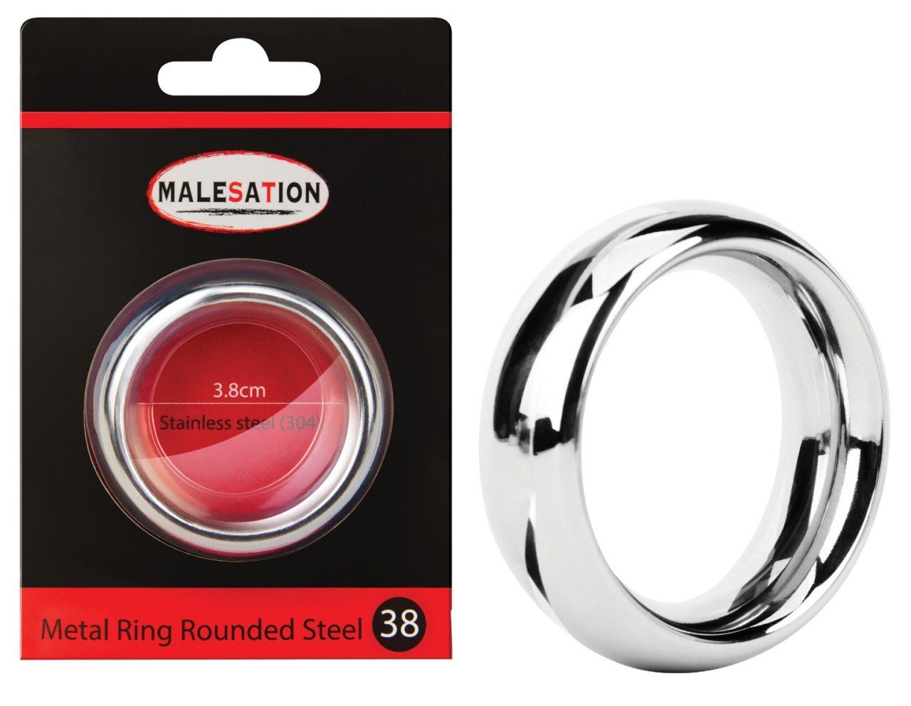 Malesation Penisring MALESATION Metal Ring Rounded Steel - (38,44,48)