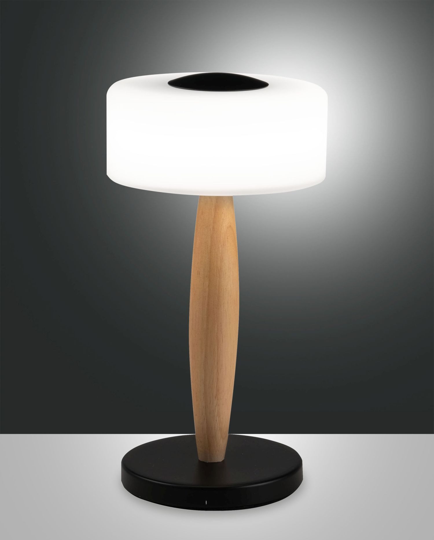 Licht-Erlebnisse Tischleuchte PINEN, LED fest integriert, Warmweiß, LED Glas Metall dimmbar 3000 K 860 lm Ø 15 cm 29 cm rund Modern