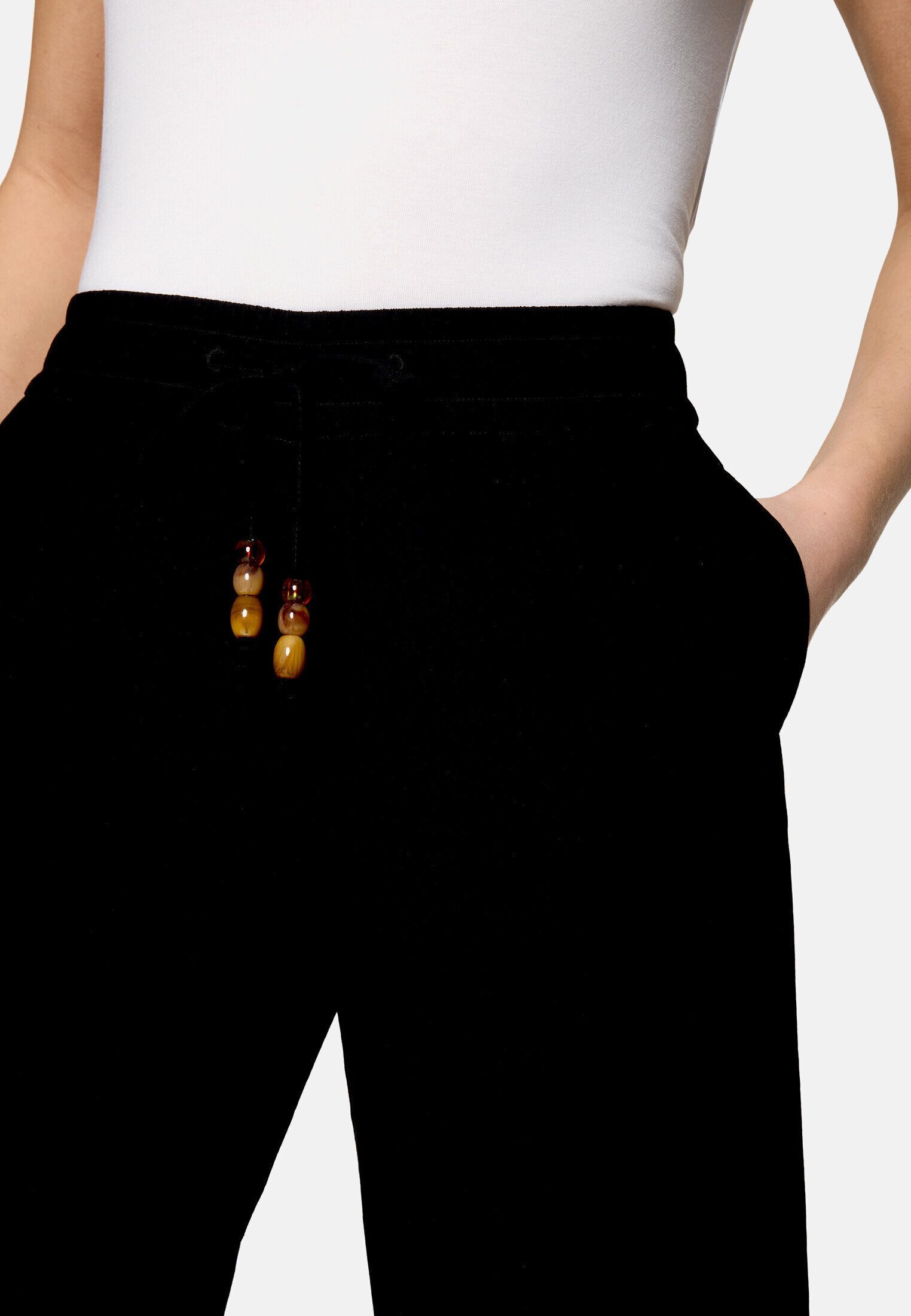 Zero Stoffhose Damen mit Bindegürtel Gürtel
