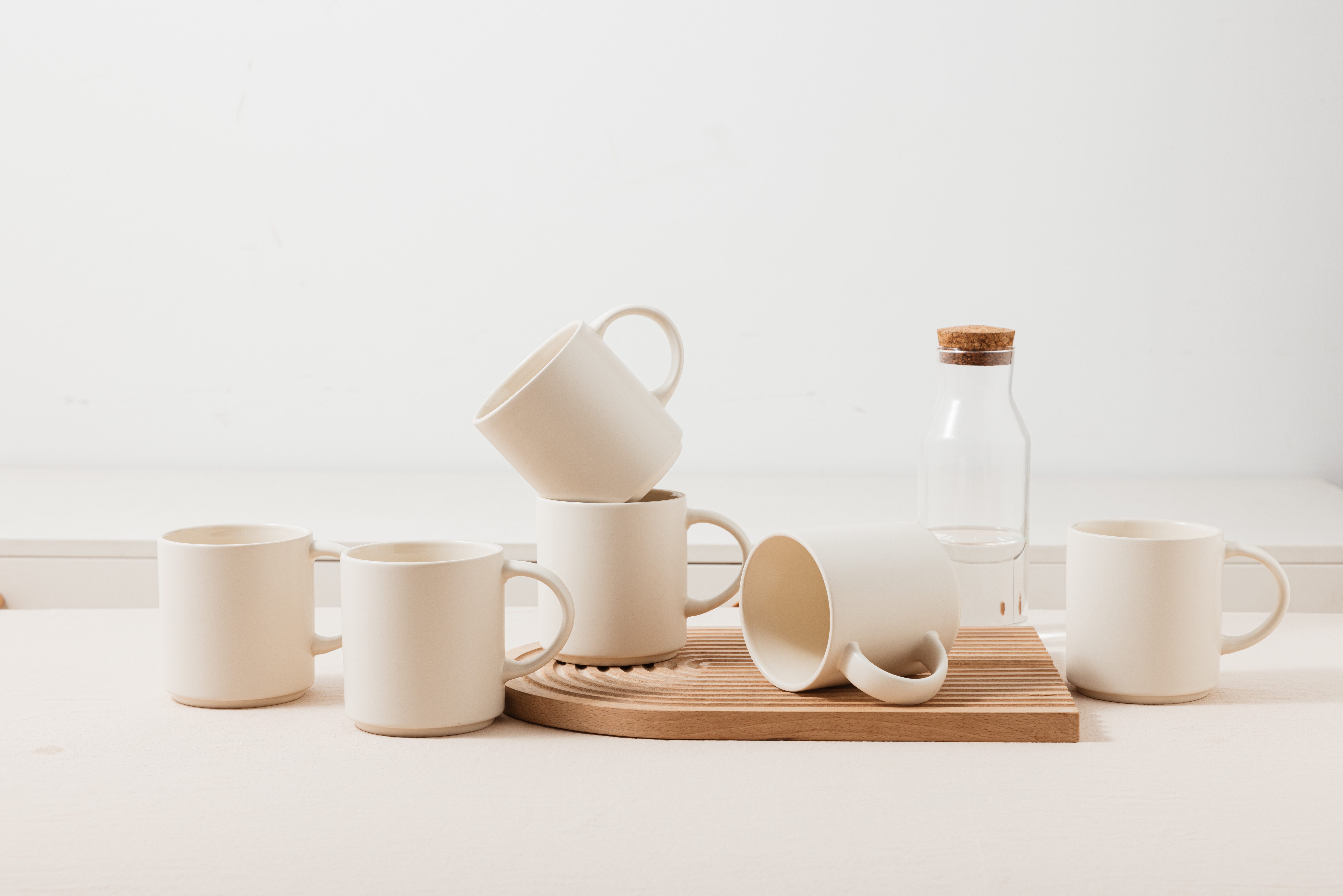 OTTO home Becher Kaffeebecher Ylvii, 6er Set, 6-tlg., Steinzeug, spülmaschinenfest und mikrowellengeeignet, 350 ml