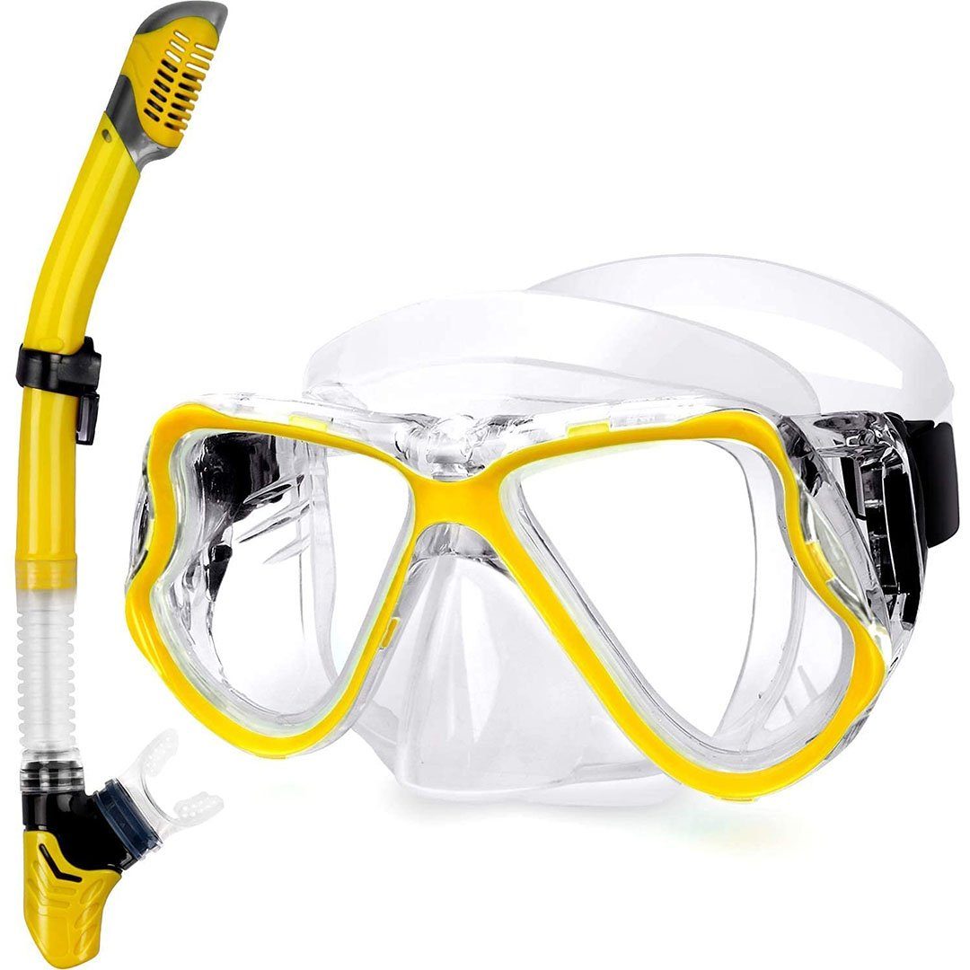 Schnorchelset ErwachseneTaucherbrille Anti-Fog Schnorcheln Set mit Tauchmaske 