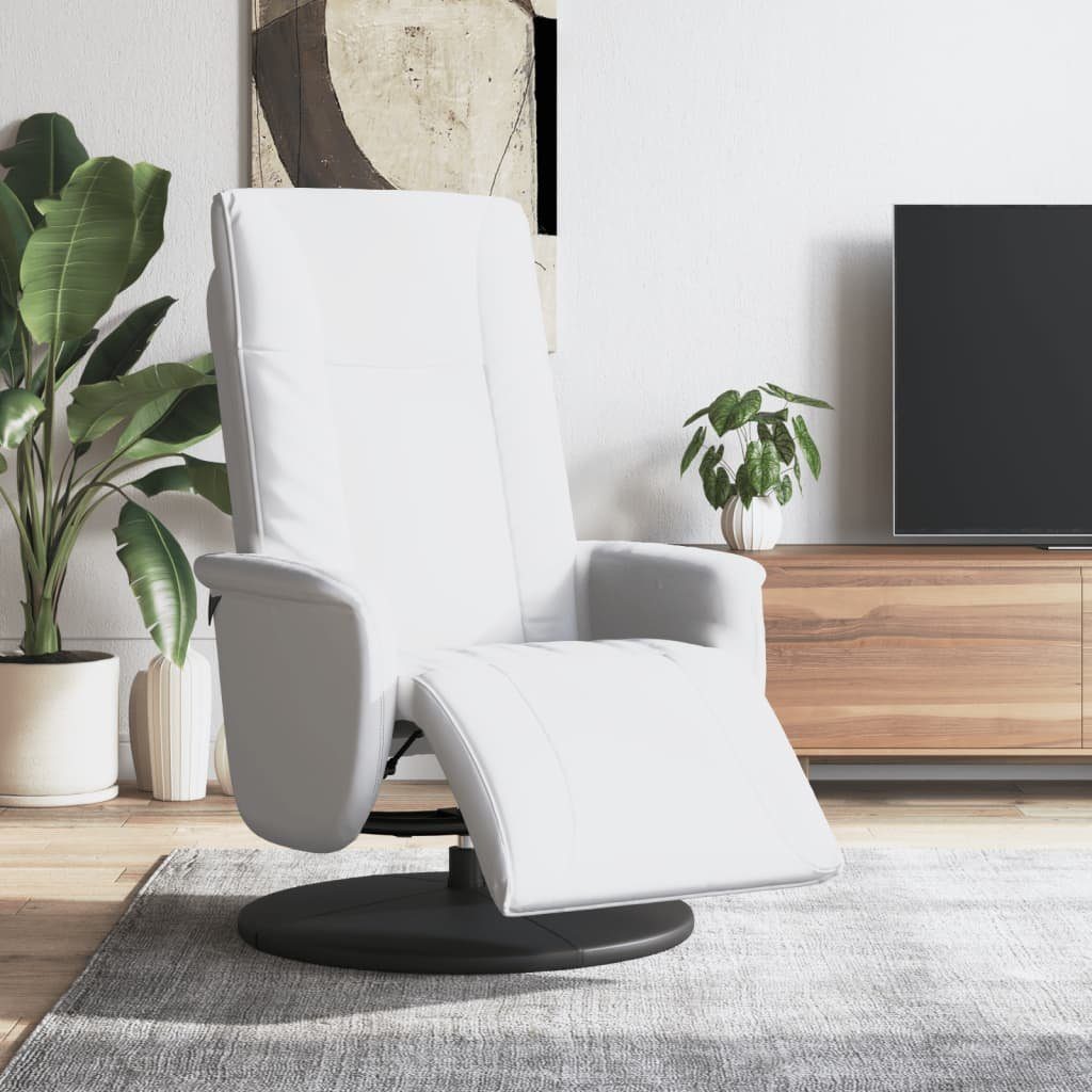 vidaXL Sessel Relaxsessel mit Fußteil Weiß Kunstleder (1-St)