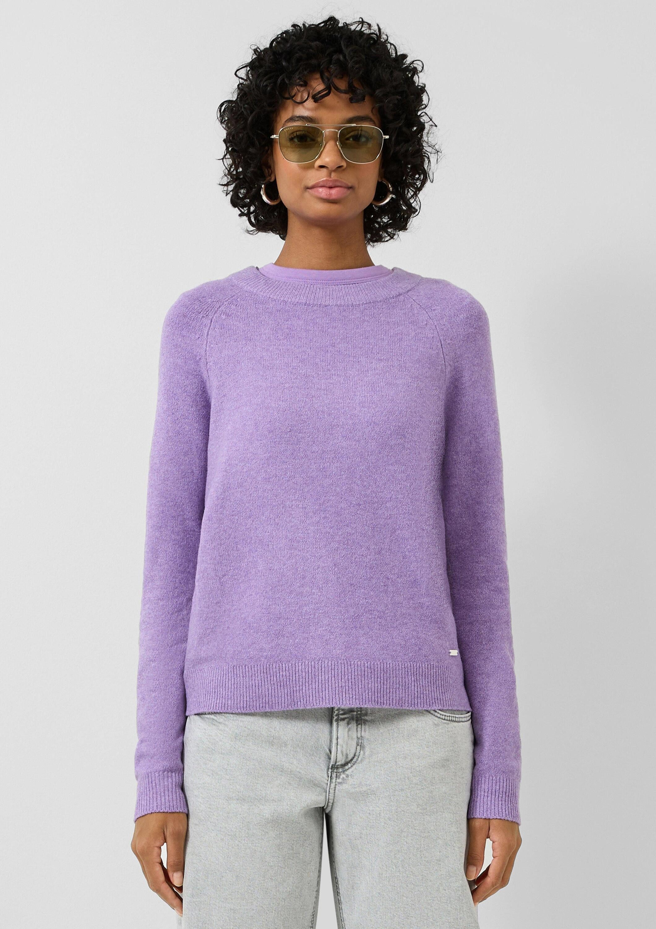 QS Longpullover Strickpullover Pullover mit Raglanärmel