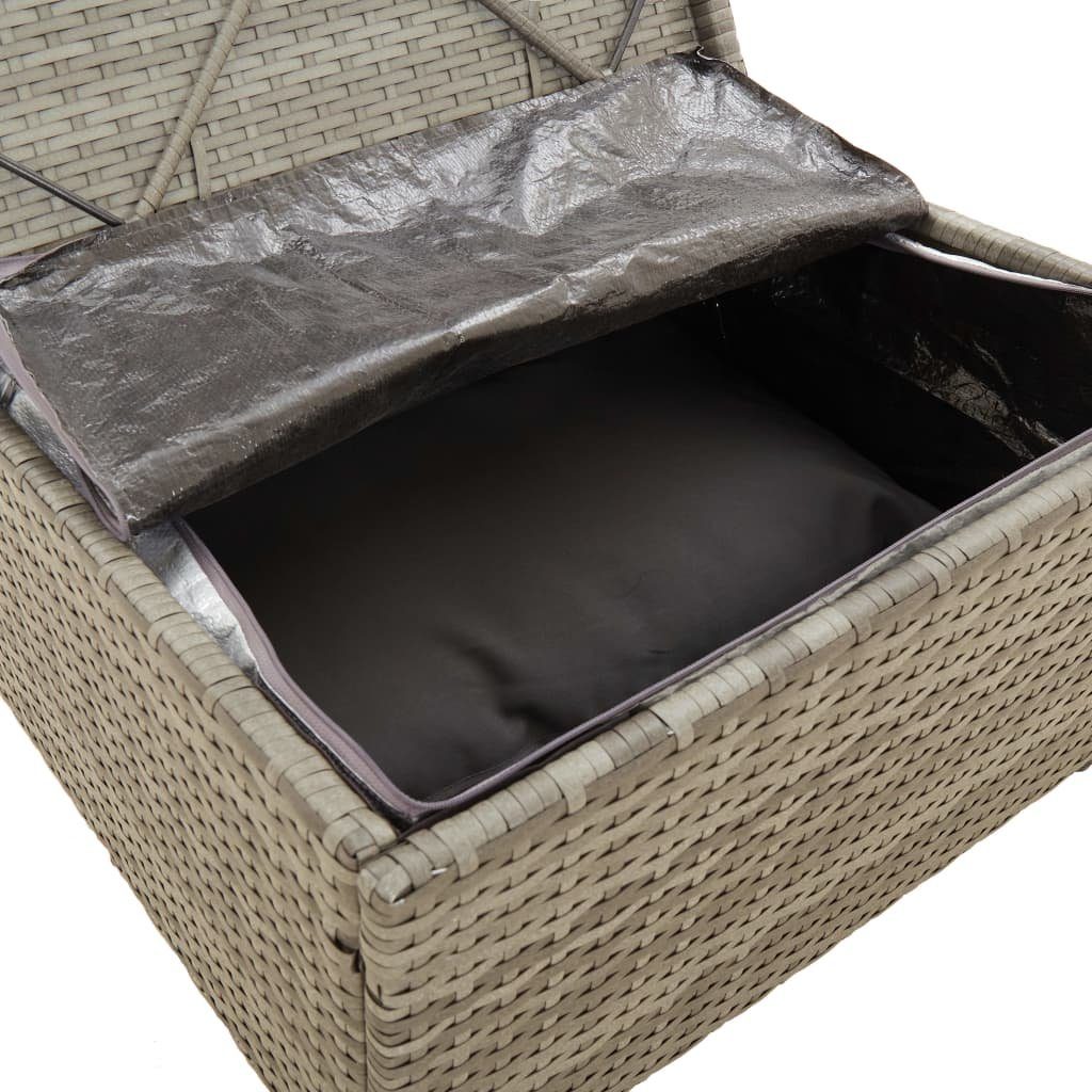 Garten-Lounge-Set Loungesofa Rattan, Grau vidaXL mit Poly 1 Kissen Teile 3-tlg.