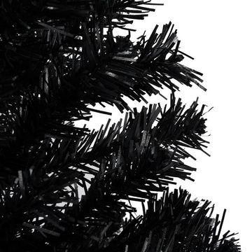 vidaXL Künstlicher Weihnachtsbaum Künstlicher Weihnachtsbaum mit LEDs Schmuck Schwarz 150cm PVC
