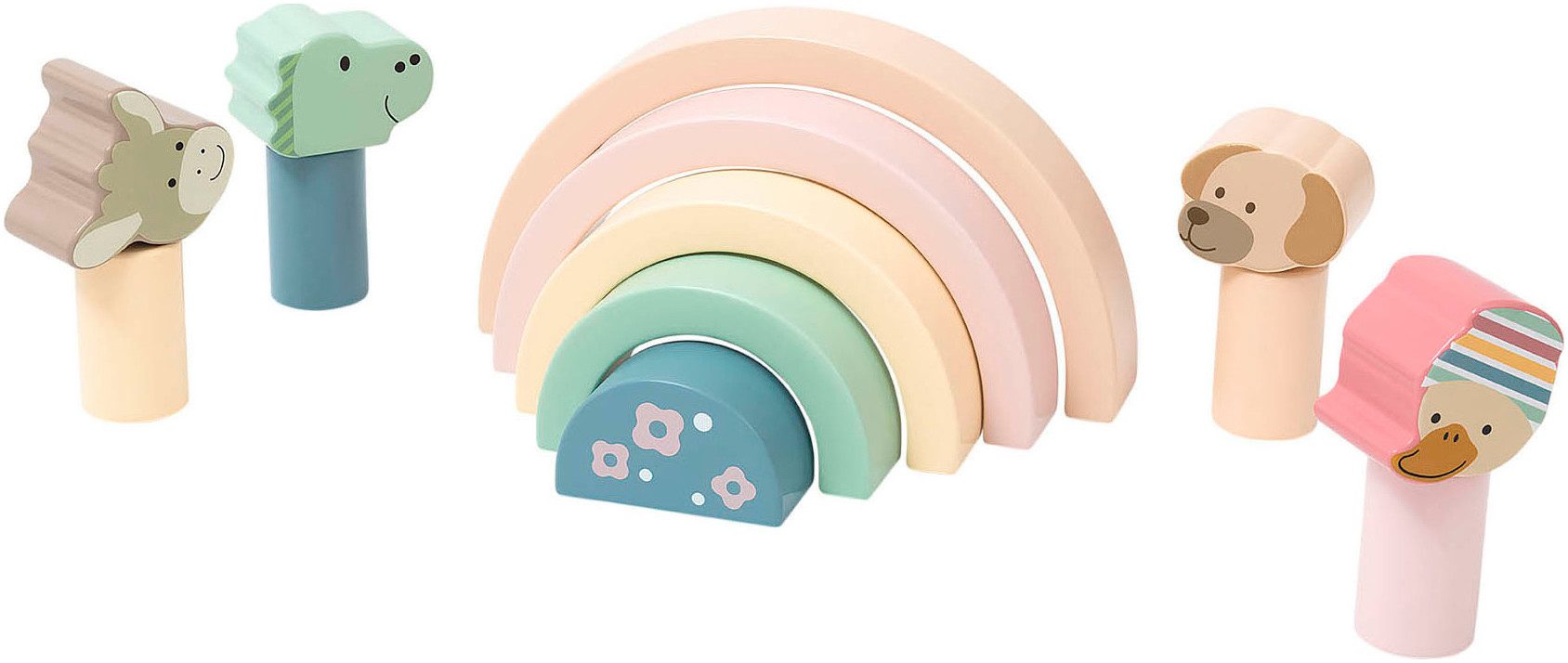 Sterntaler® Regenbogen Holzbausteine, rosa Spielbausteine