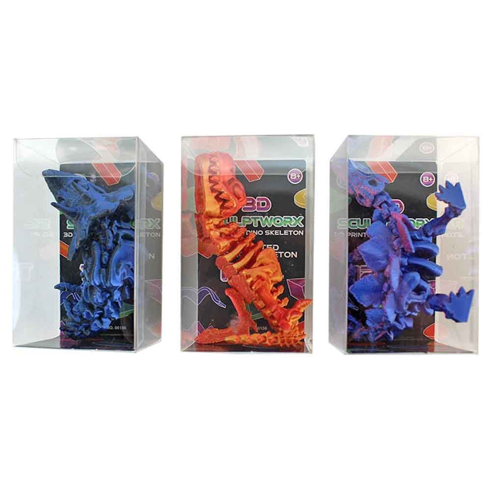 Landahl & Baumann Spielfigur 36 Stück 3D Dino Skelett - 12 Motive - ca. 11 cm, (36-tlg)