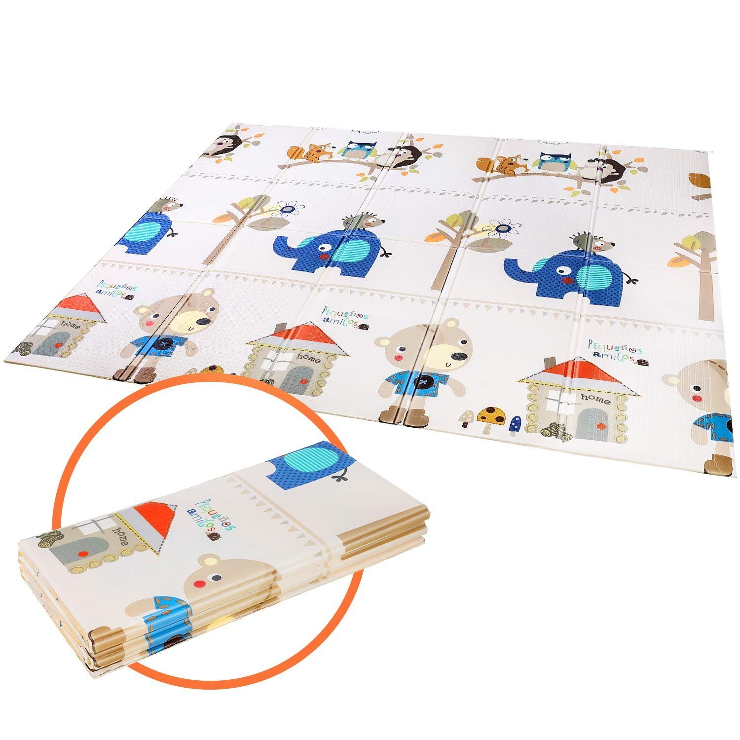 Spielmatte Baby Geruchlos Teppich Spielteppich Faltbarer Krabbelmatte für Innen 