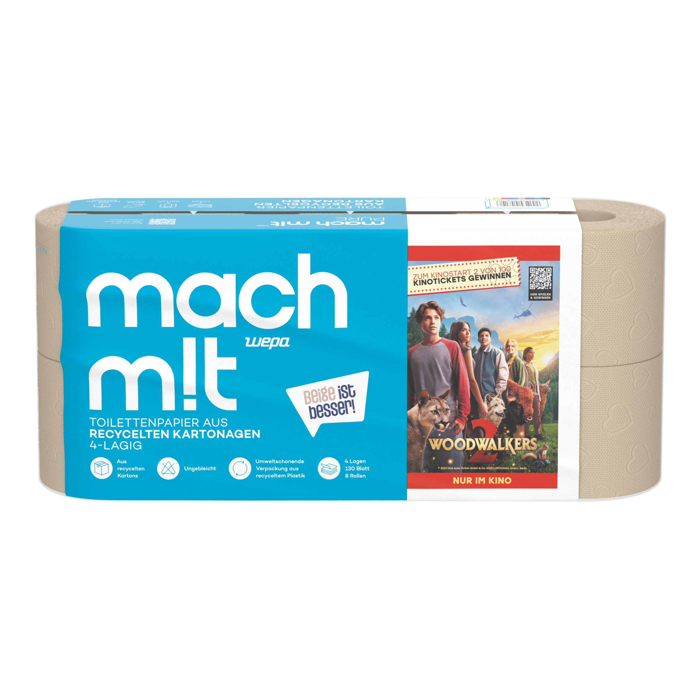 mach m!t Туалетная бумага Woodwalker-Edition - 4-lagig - extra weich - das Premium-Klopapier (8-St)