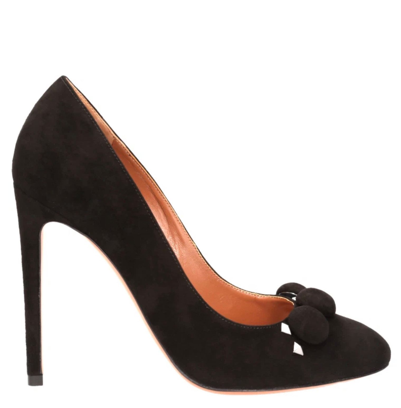 ALAÏA PARIS Samt Studded "Bombe" Pumps Schuhe High-Heel-Pumps Signature-Samtkugeln, silberfarbene Pyramidennieten