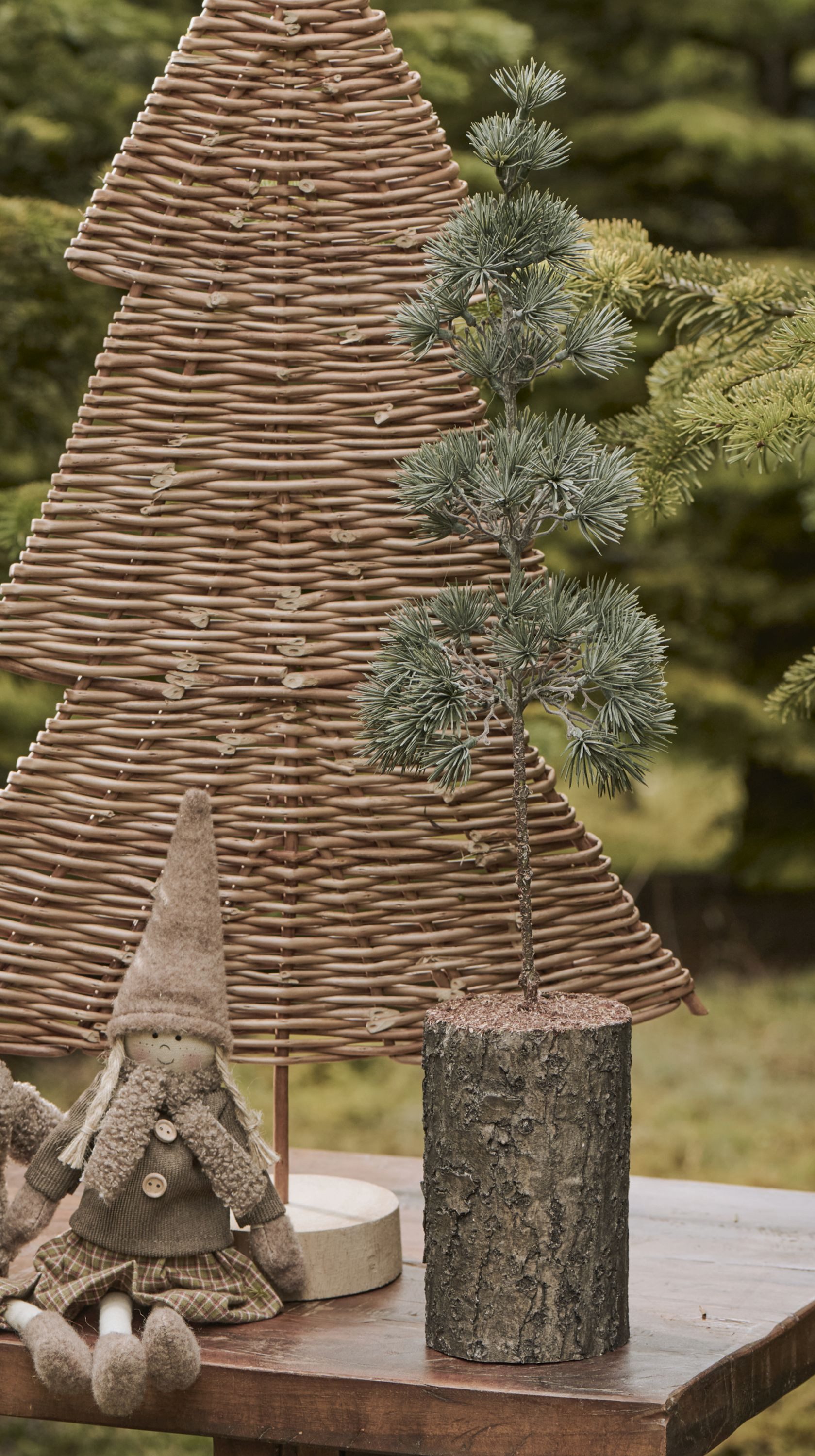 Ib Laursen Weihnachtsbaumkugel Ib Laursen - Zedernbaum mit Rindenfuß Künstlich H 60cm Weihnachtsbaum