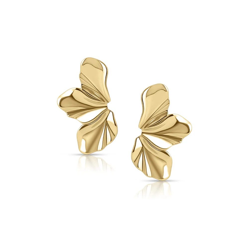 CLASSYANDFABULOUS Jewelry Ohrring-Set Sculptural Flow Earrings - Gold