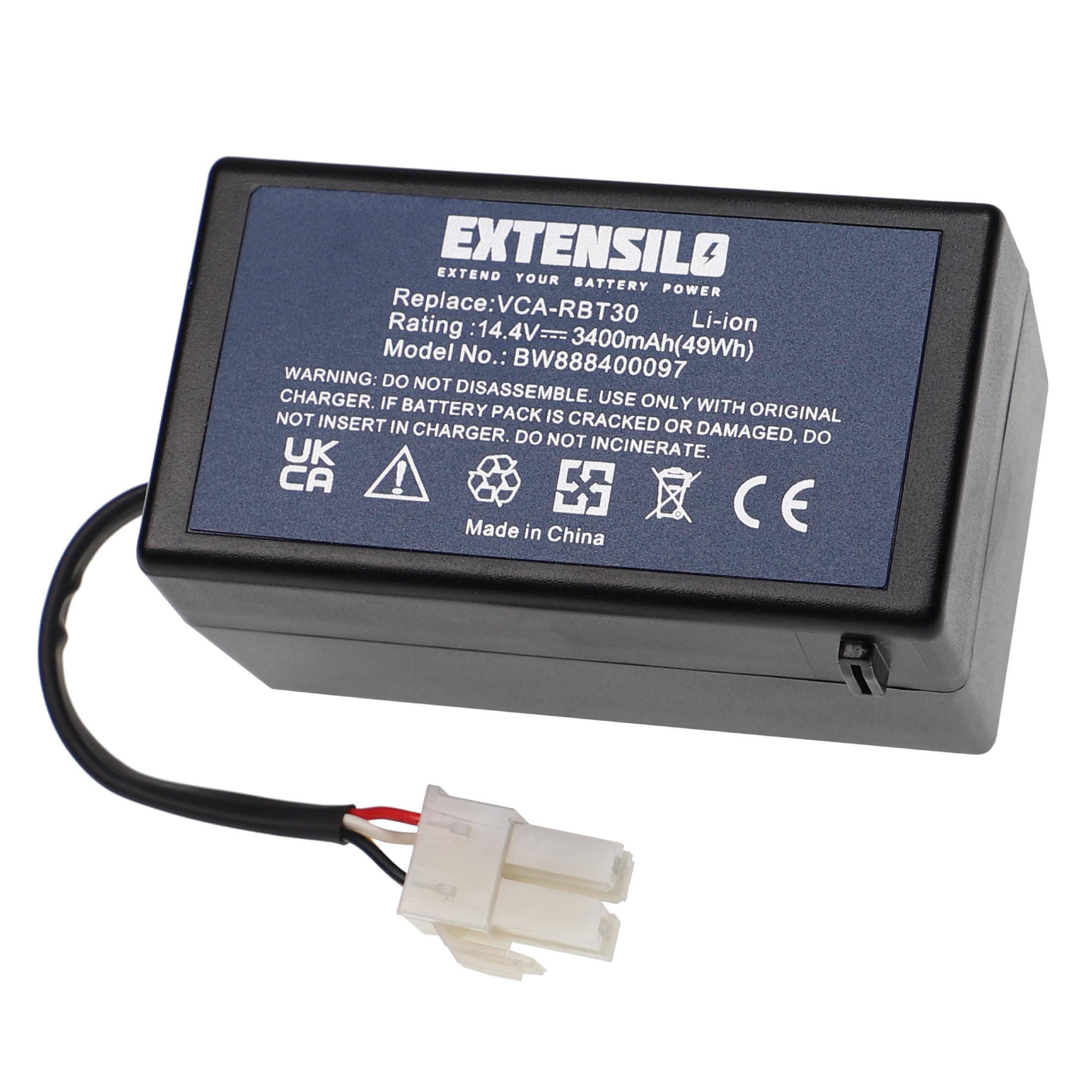 Extensilo Akku passend für Samsung Navibot SR8930, SR8940, Pop-Out VR10F71UCBC, Staubsauger-Akku Akku Li-Ion 3400 mAh (14,4 V, 1 St), Leistungsfähiger Austausch-Akku für Ihren Saugroboter