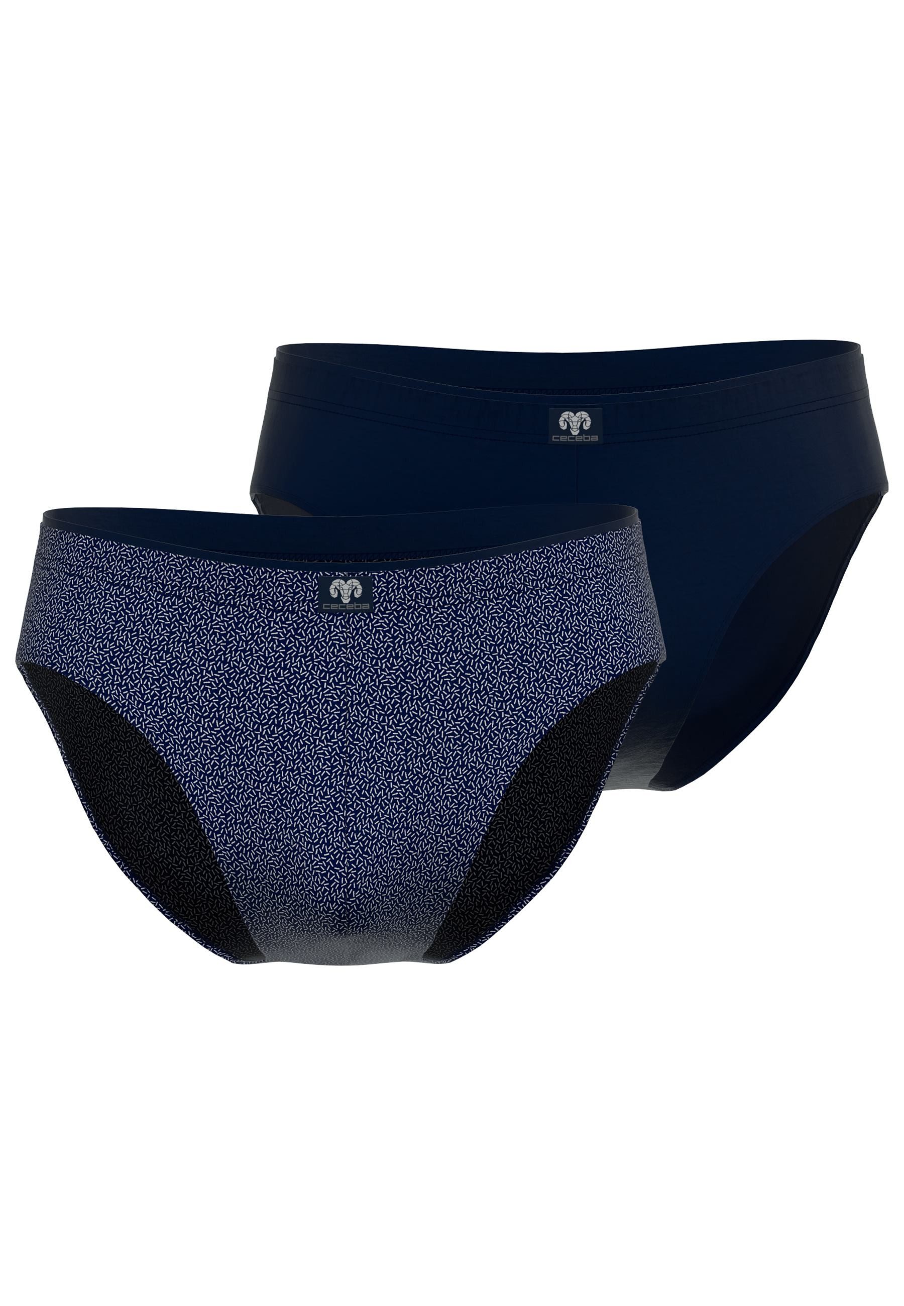 Slip CECEBA Herren Slip blau uni 2er Pack