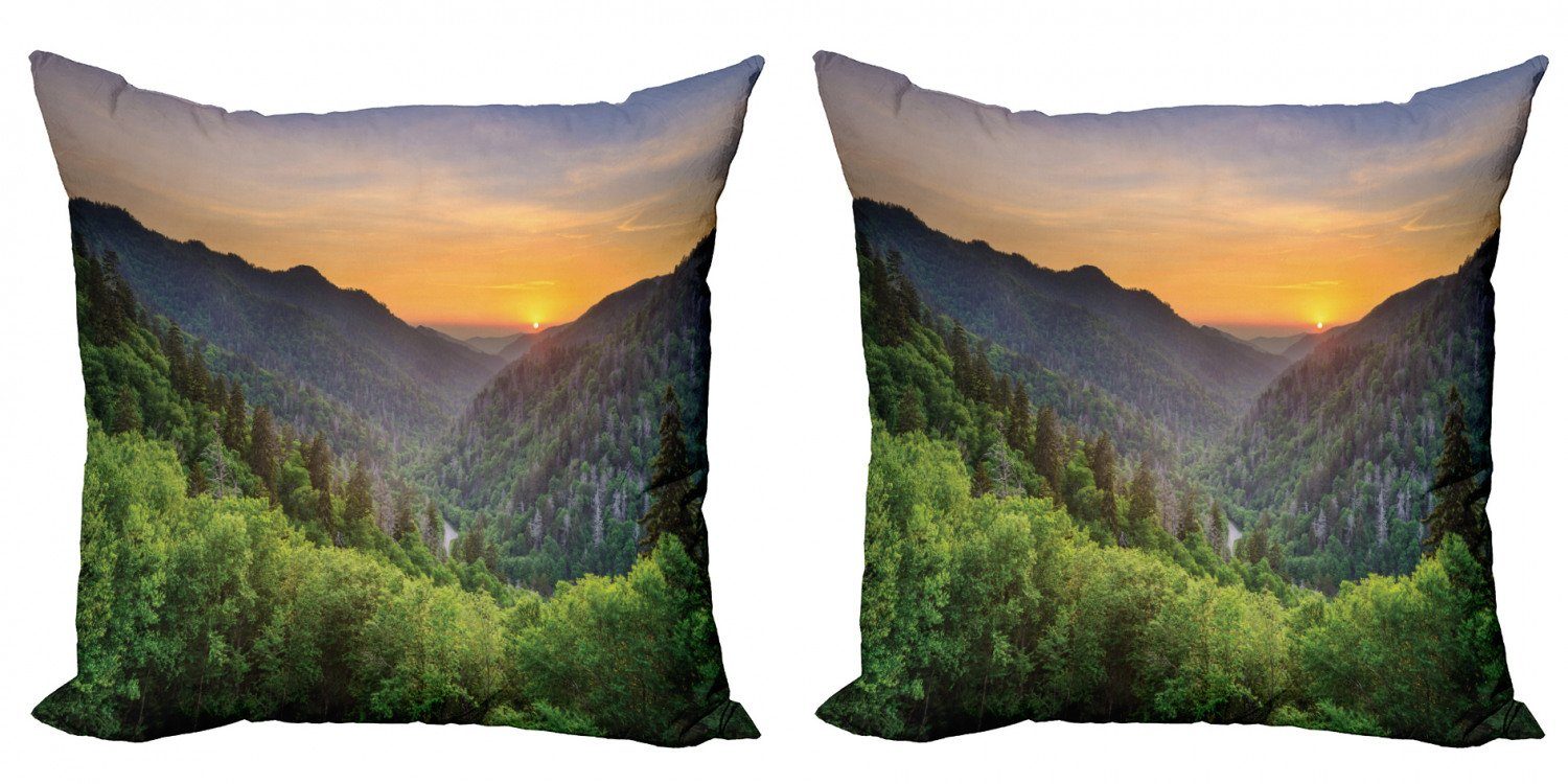 Kissenbezüge Modern Accent Doppelseitiger Digitaldruck, Abakuhaus (2 Stück), Appalachian Newfound Gap Sonnenuntergang