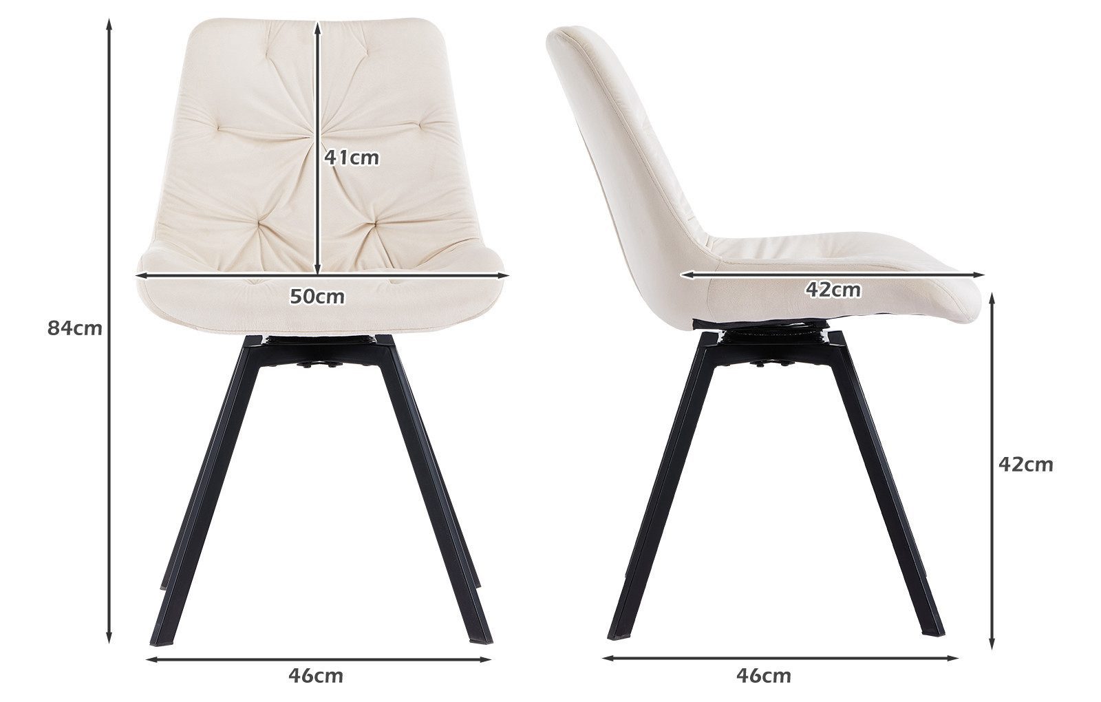 Ofcasa Esszimmerstuhl Samt-Drehstuhl (4er Set, 4 günstig online kaufen