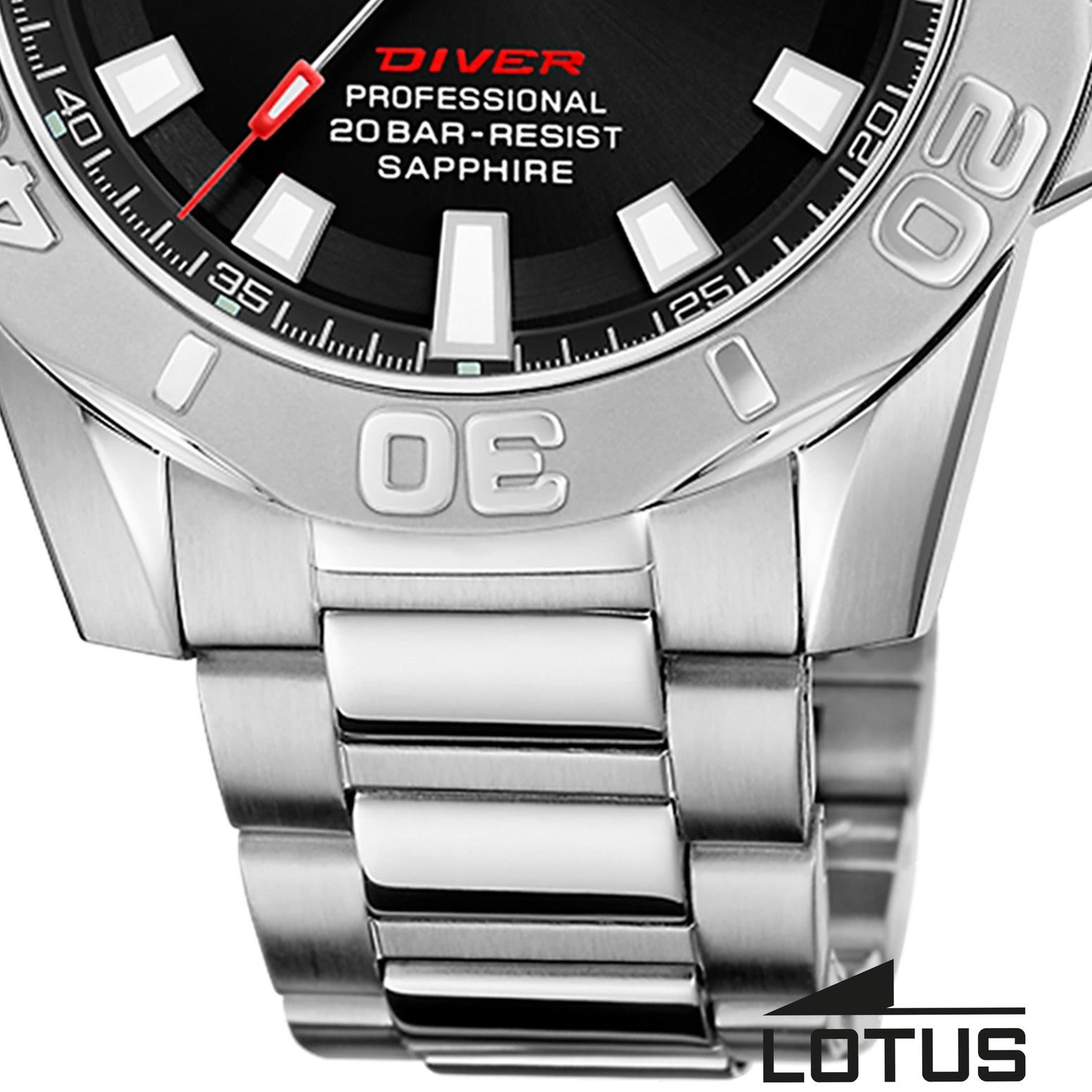 Lotus Quarzuhr Lotus Herrenuhr Edelstahl silber Lotus, (Chronograph), Herren Armbanduhr rund, groß (ca. 44,5mm), Edelstahl