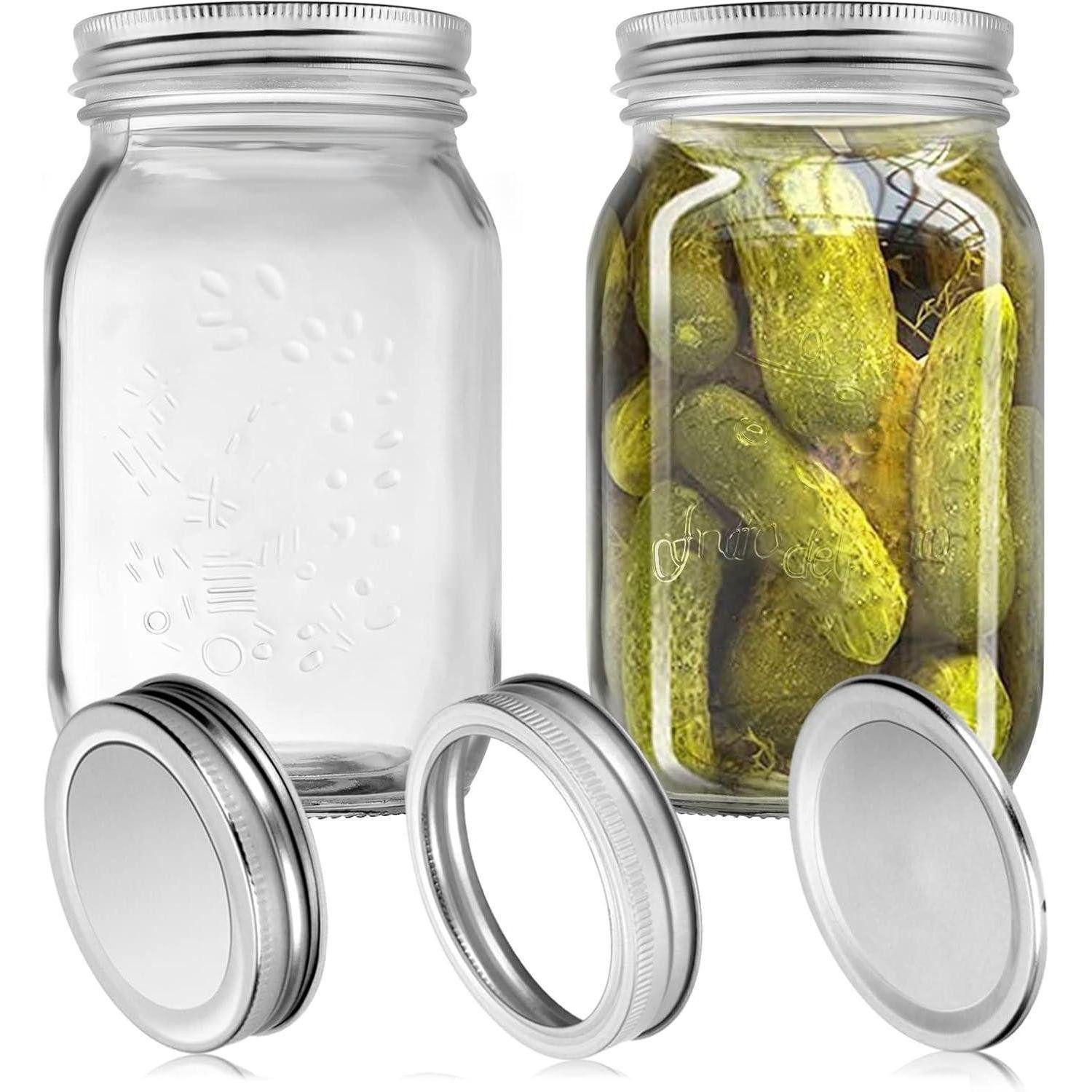 LuxusKollektion Einmachglas Einmachgläser 1L Vorratsgläser Deckel 2 Pack 1000ml with entra lids, Einweckglas, Sturzglas