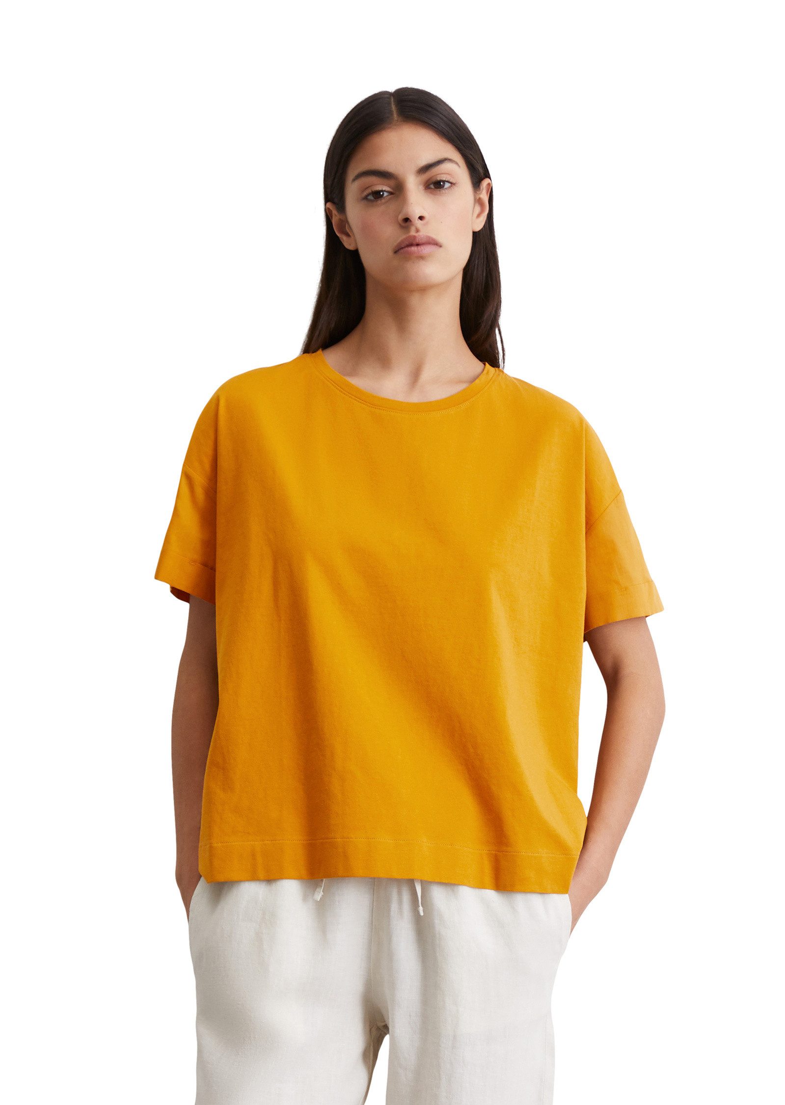 Marc O'Polo T-Shirt aus Material-Mix günstig online kaufen