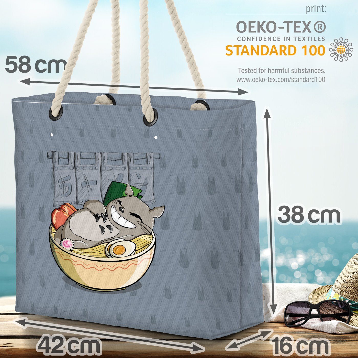grau VOID neko Strandtasche (1-tlg), mein Totoro anime nachbar Ramen