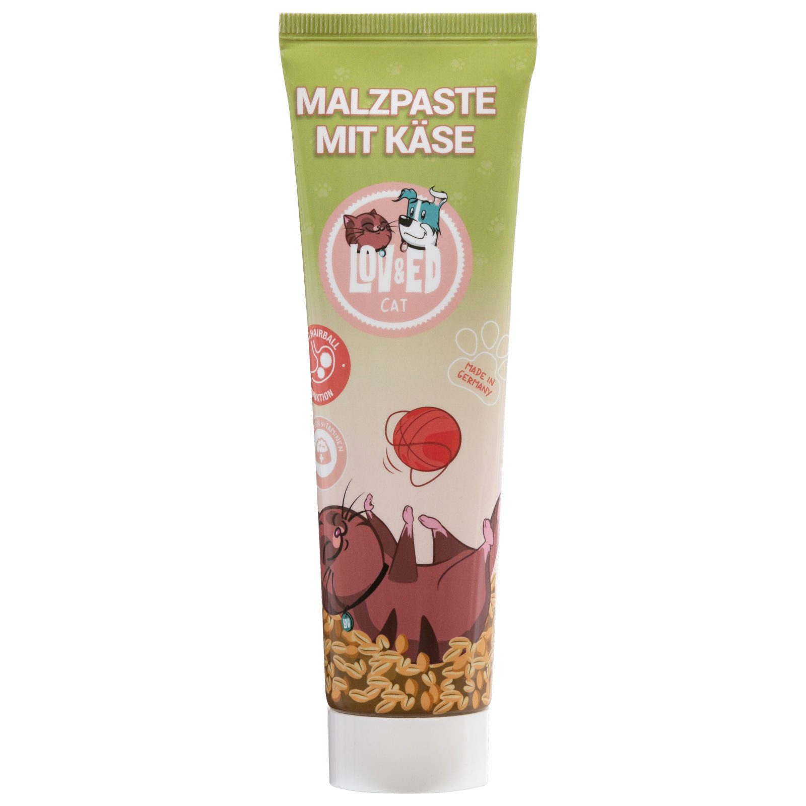 Lov&Ed Malzpaste mit Käse 100 g, Wohlbefinden für die Katze, Nahrungsergänzungsmittel für: Katze