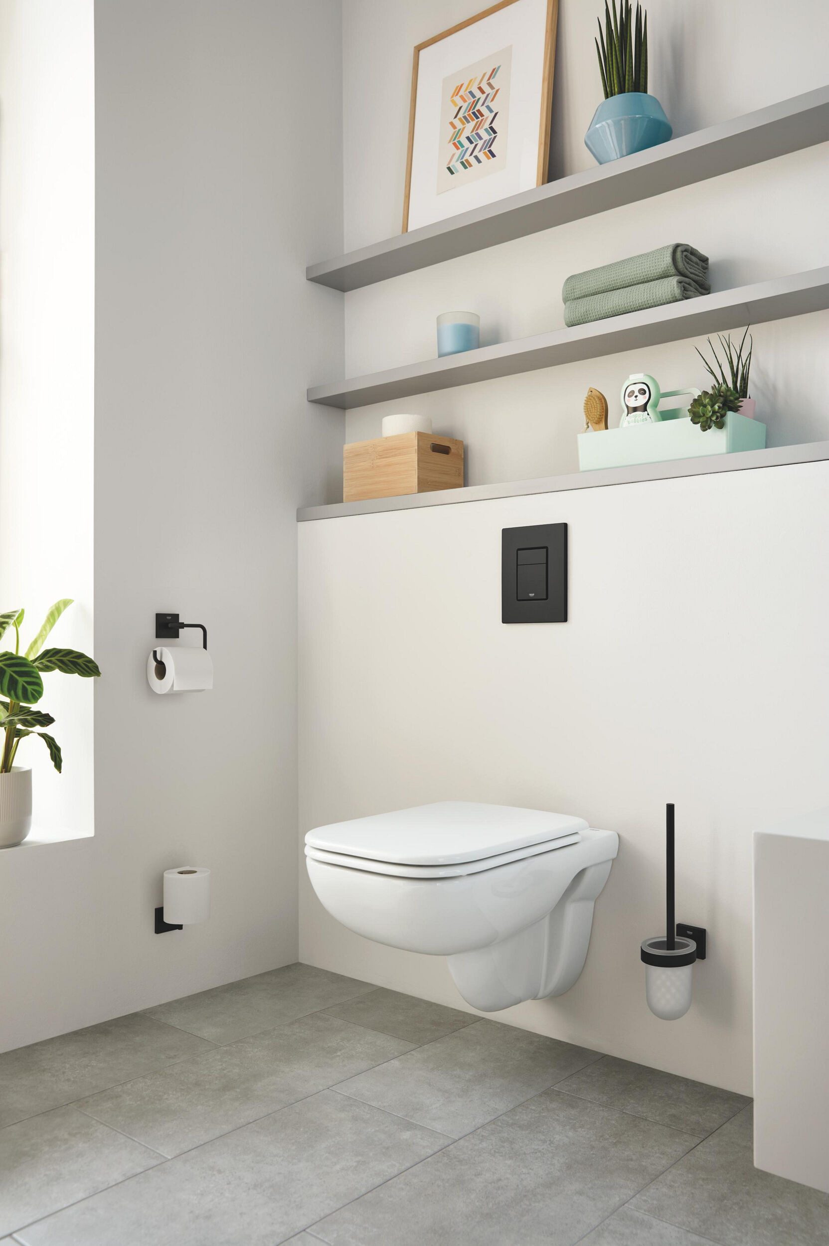 Grohe WC-Garnitur Start Cube, Toilettenbürstengarnitur - Mattschwarz