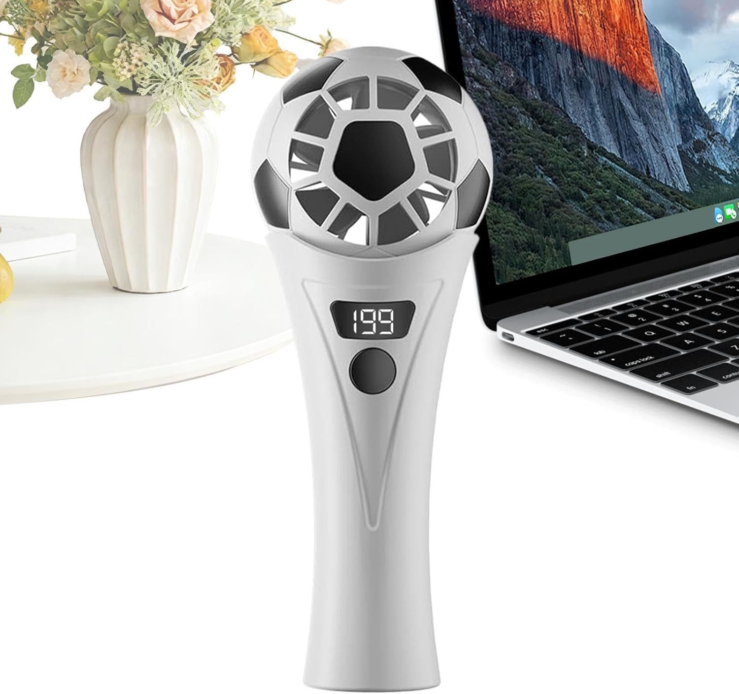 FELIXLEO Mini USB-Ventilator Handventilator Mini USB Lüfter Fußball Design 5 Stufen Leise