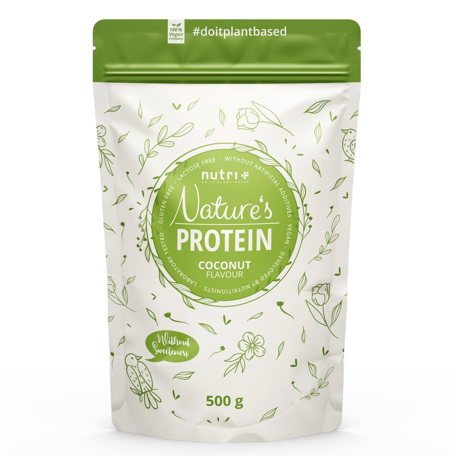 nutri+ Natures Protein - Eiweißpulver ohne Süßstoff Pulver, 1 er
