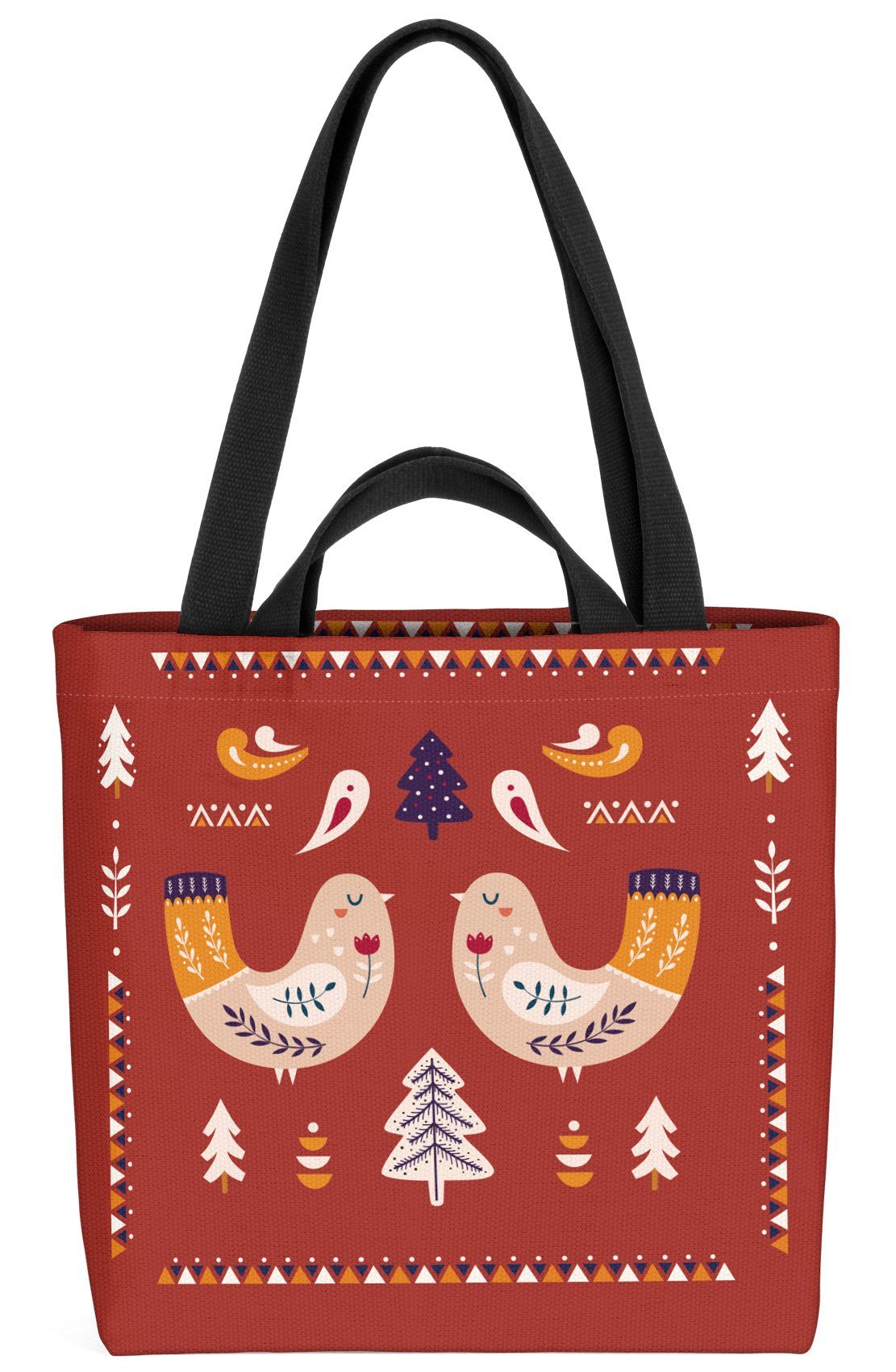 Hühner Bauernhof Tiere Landhaus Stil Geschenke Weihnachten (1-tlg), Liebe Henkeltasche Vögel W VOID