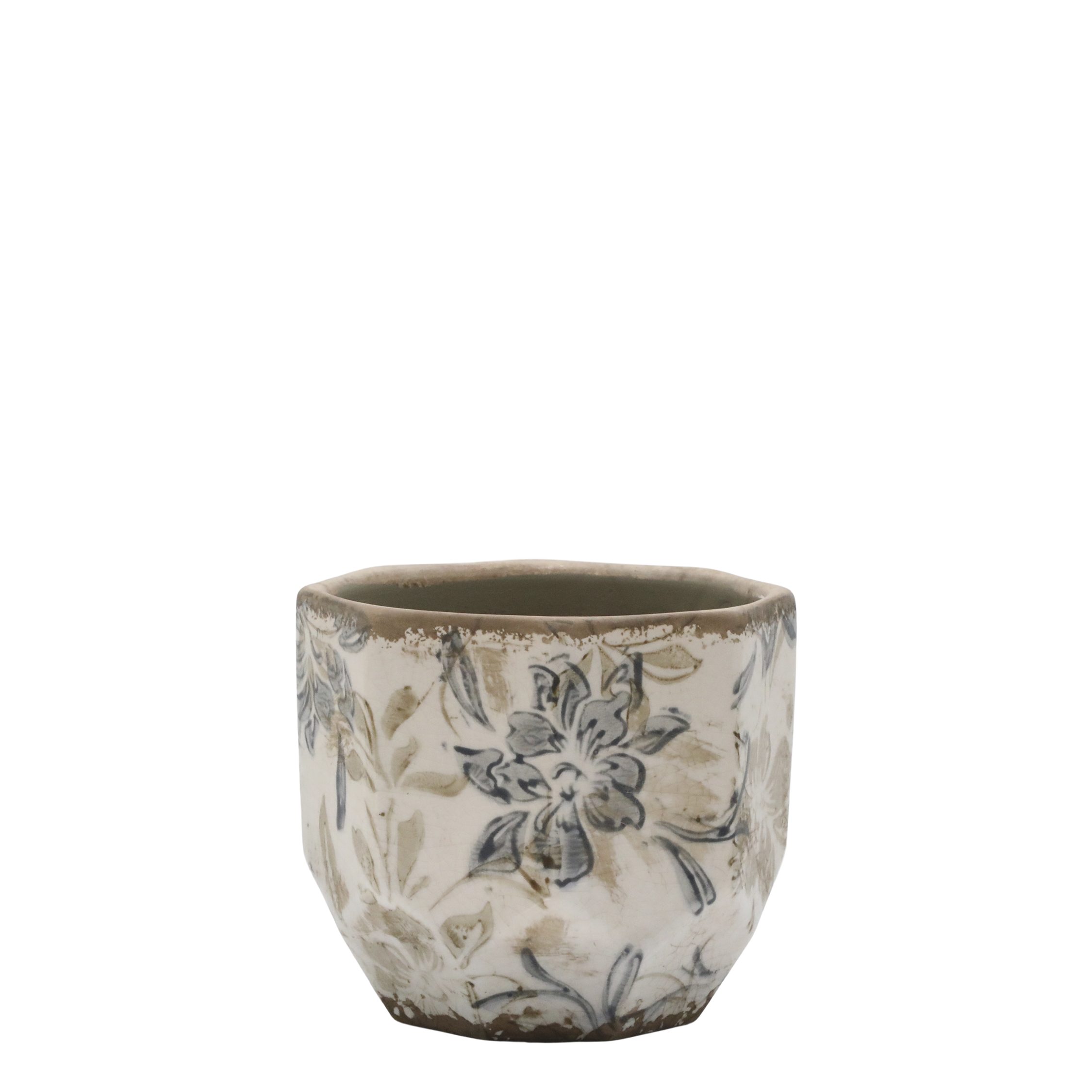 Chic Antique Übertopf Chic Antique * Croix Übertopf H11,5/D12 cm creme Kera günstig online kaufen