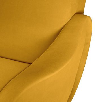 Beautysofa Sessel Casio (Polstersessel mit Metallbeine, Sessesl aus Velours), Cocktailsessel für Wohnzimmer