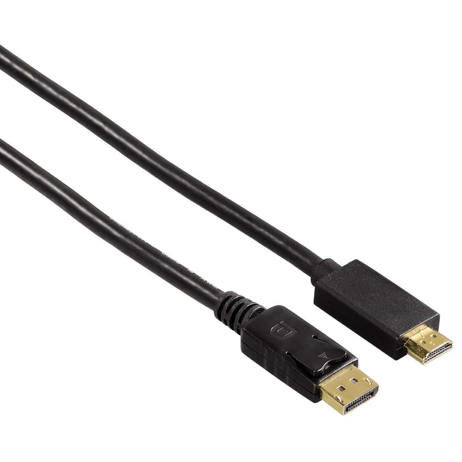 Hama DisplayPort auf HDMI Adapter-Kabel 1,8m Video-Kabel, Displayport Stecker, HDMI-Stecker, (180 cm), Konverter DP auf HDMI-Stecker, vergoldet, Ultra HD 4K Full HD 1080p 3D