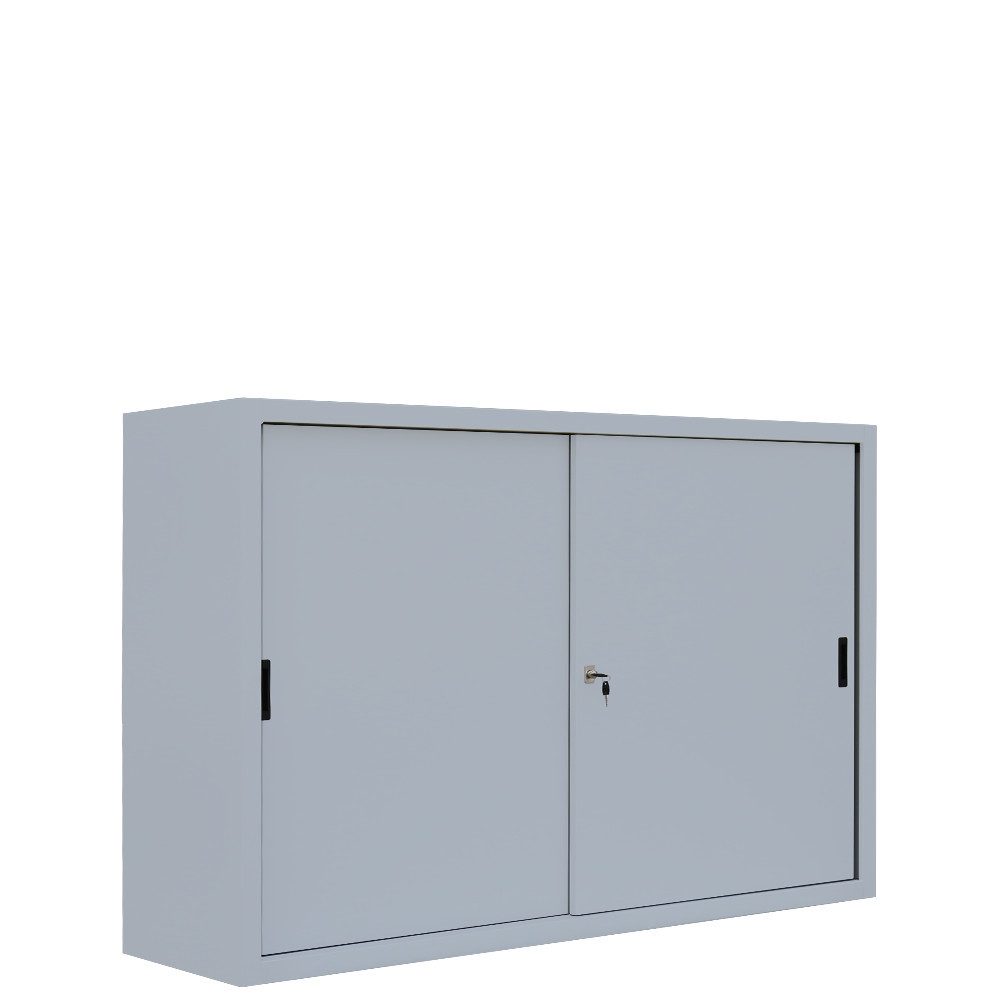 Steelboxx Schiebetürenschrank Aktenschrank Sideboard aus Stahl 1090 x 1600 x 450 mm (1-St) komplett montiert