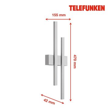 Telefunken LED Außen-Wandleuchte 313204TF, LED fest verbaut, Neutralweiß, Wand Außenleuchte IP44 4000K 780lm 8W 47x15,5cm