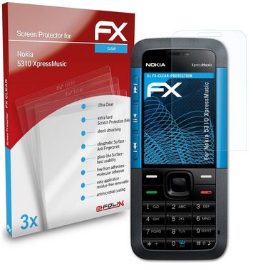 atFoliX Schutzfolie Displayschutz für Nokia 5310 XpressMusic, (3 Folien), Ultraklar und hartbeschichtet