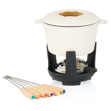 BBQ-Toro Fondue 13-teiliges Gusseisen Fondue Set für 6 Personen, 1 L, emailliert