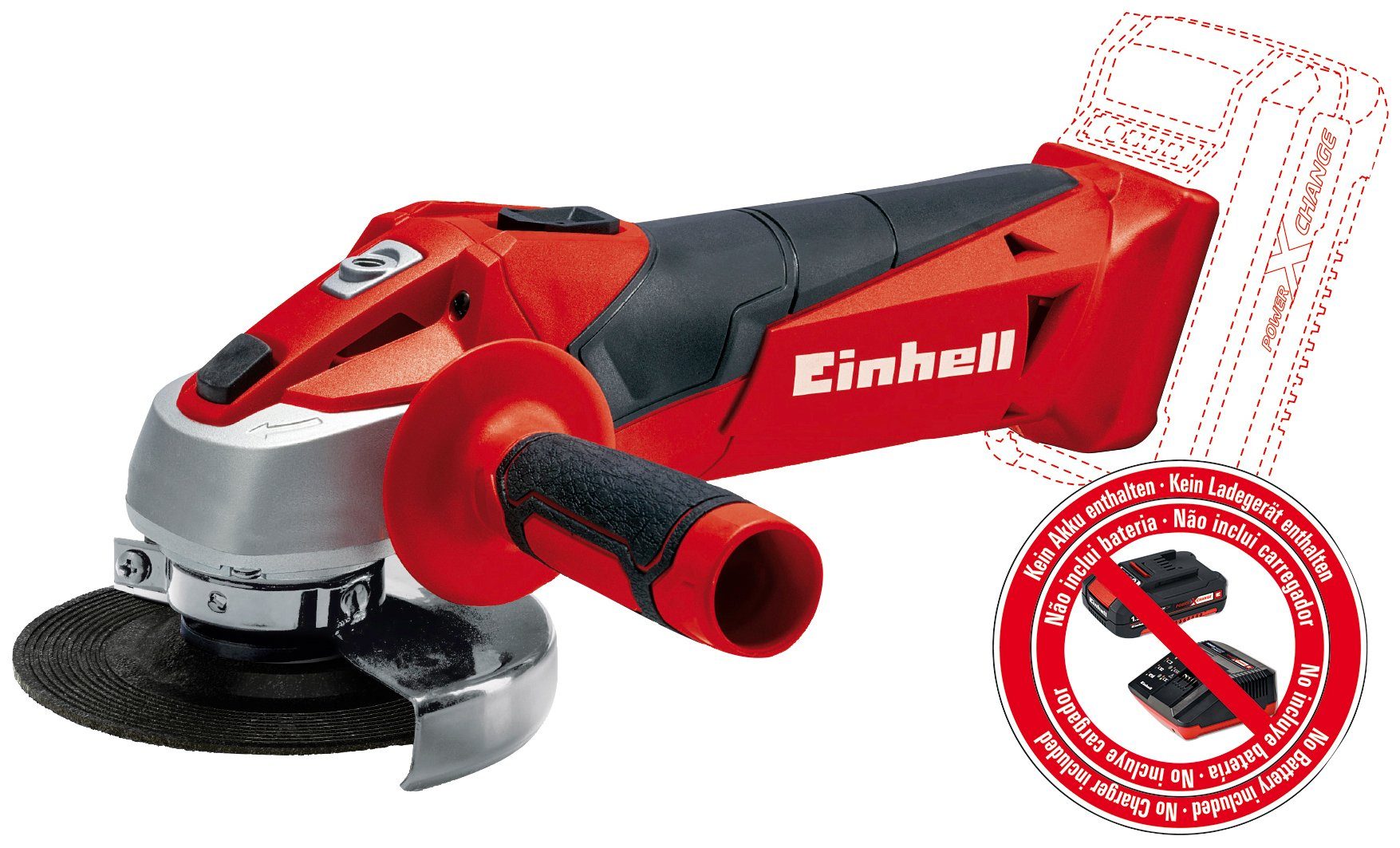 Einhell Akku-Winkelschleifer max. Ladegerät 8500 Li-Solo, TC-AG X-Change, Akku mm, Power U/min, 115 ohne und 18/115