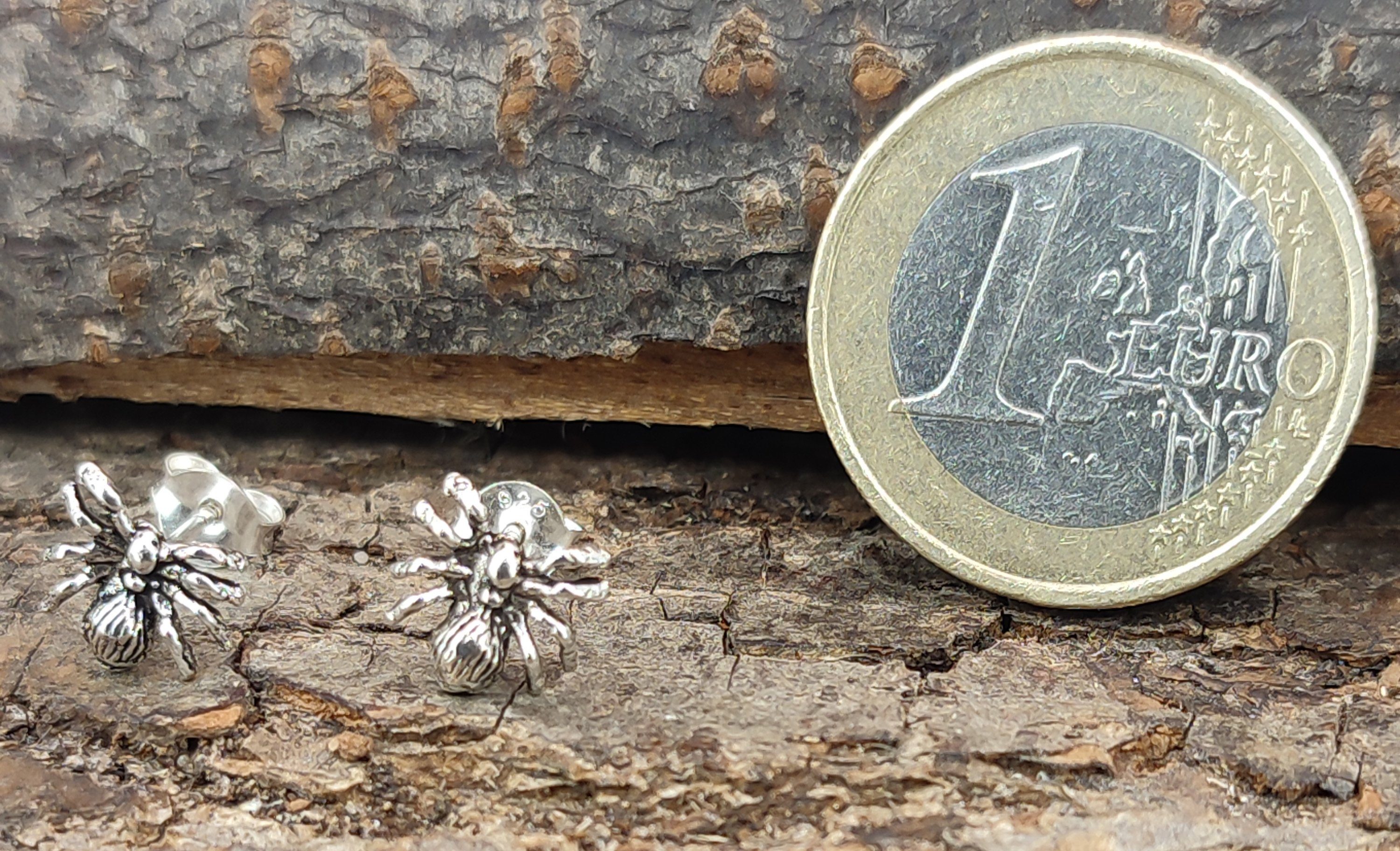 925 Ohrring Ohrringe Leather Ohr Spinne Paar Spinnen Paarpreis of Ohrstecker Kiss Silber Silber