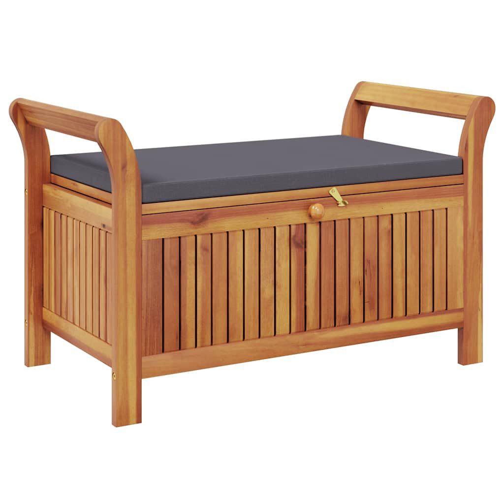 vidaXL Gartenbank Garten-Truhenbank mit Kissen 91 cm Massivholz (1-St)