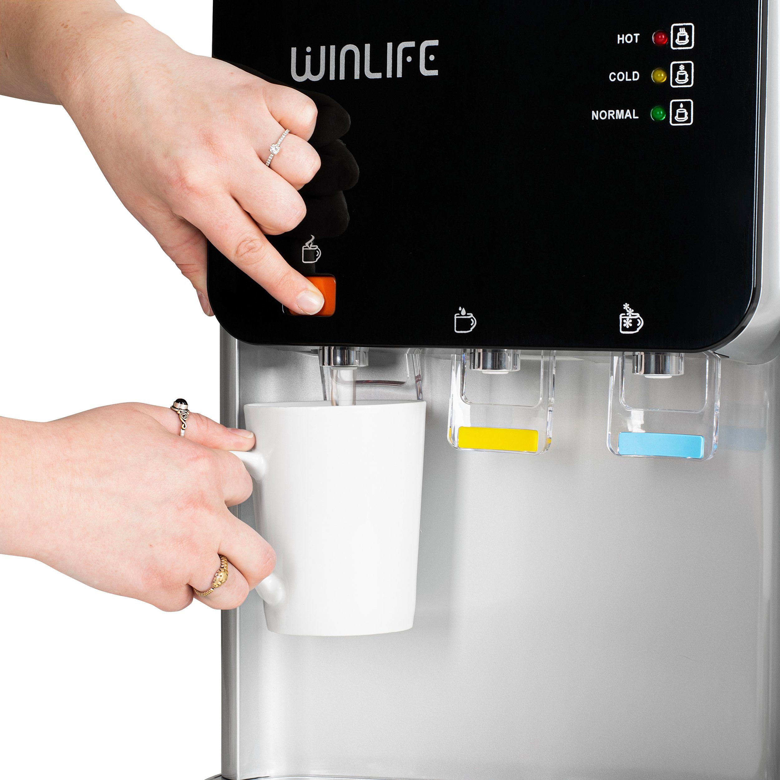 Set Getränkespender Liter, Kindersicherung 20 Wasserspender Elektrischer für mit kalte Mini+Groß bis Heißwasserspender 5 Getränke WINLIFE & Wasserspendergerät heiße