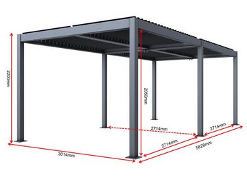 MCW Einzelcarport MCW-L46-C, BxT: 583x301 cm, 205 cm Einfahrtshöhe, Dach mit drehbaren Lamellen