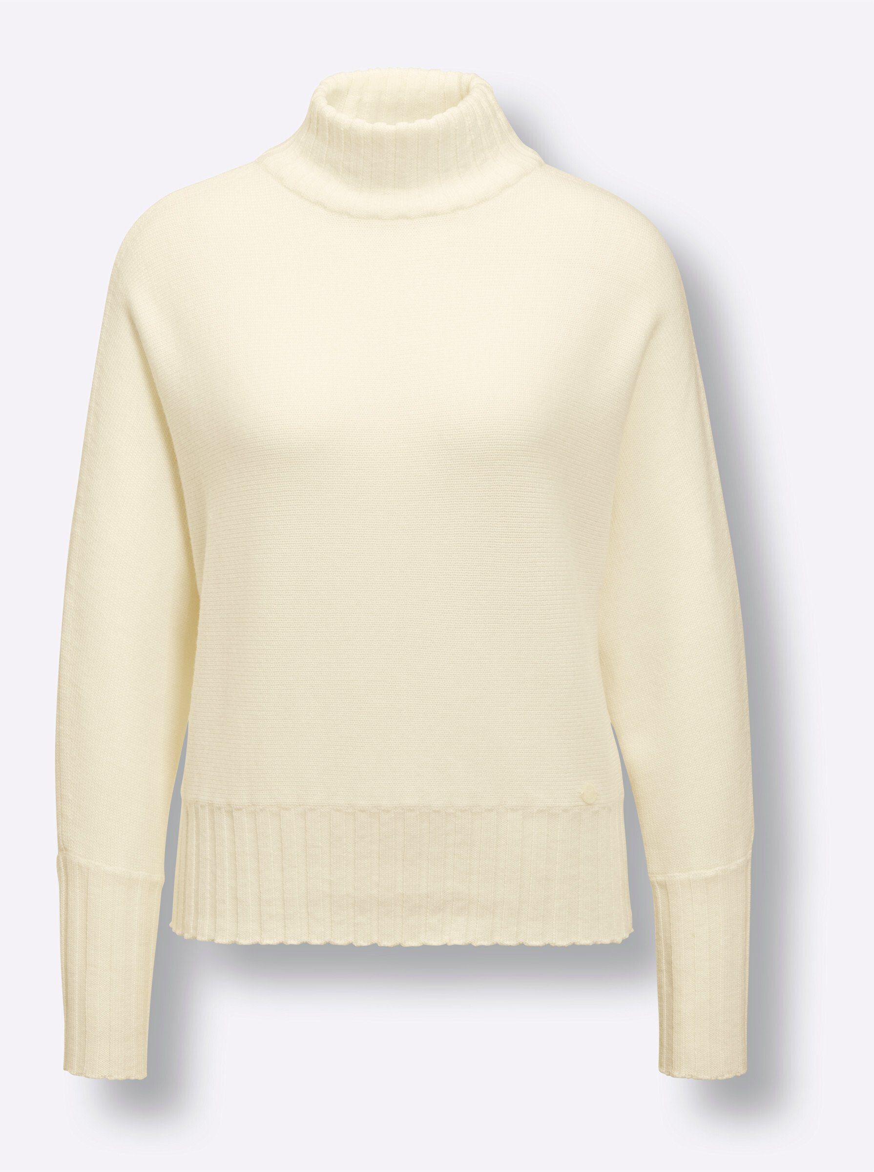 Strickpullover Merinowoll-Pullover Langarm Jersey