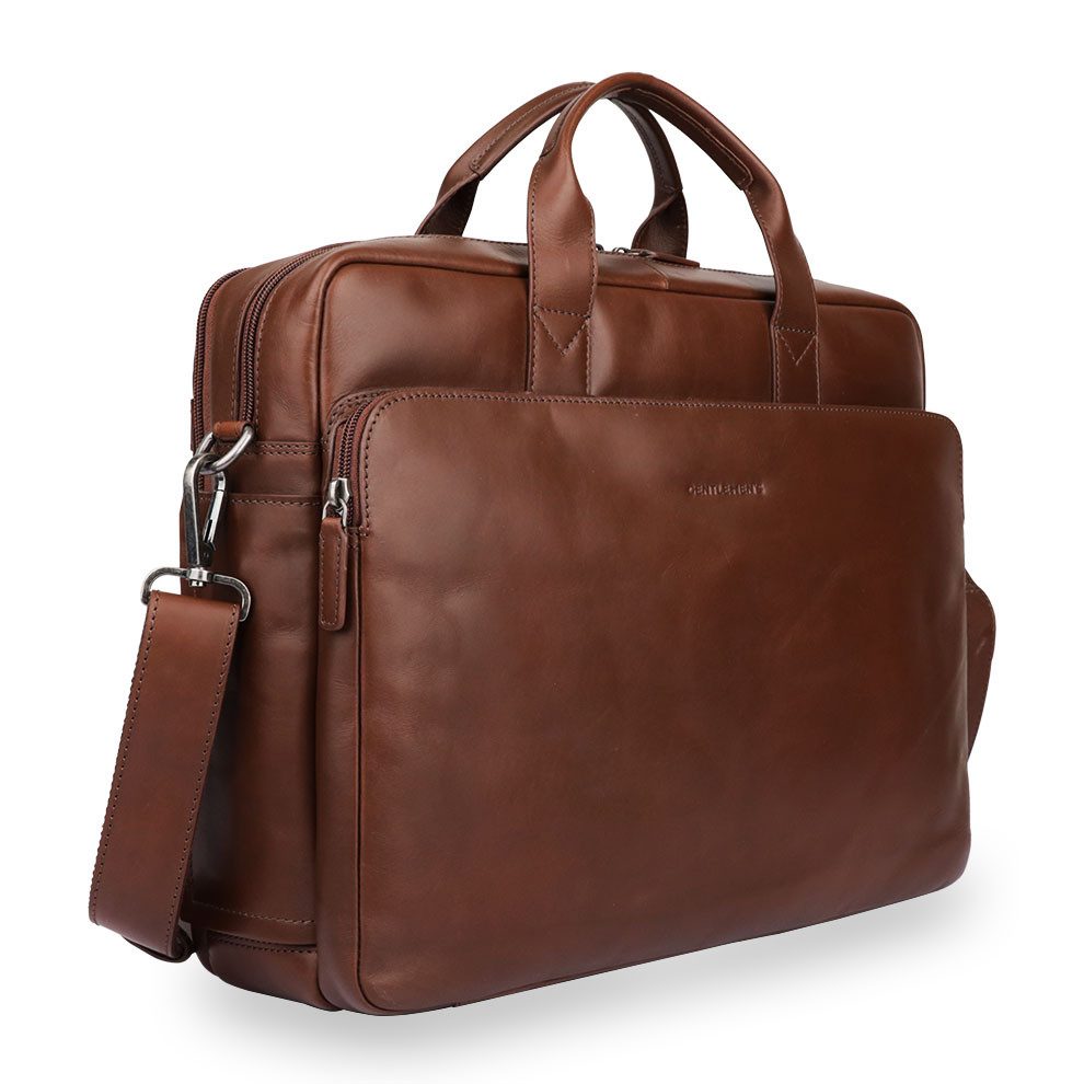 Gentlemen's Laptoptasche Max - Notebooktasche aus Echtleder mit Schultergur günstig online kaufen