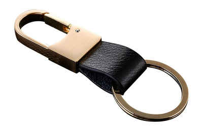 Cerbery Schlüsselanhänger Eleganter Schlüsselanhänger aus Leder mit Ringen und Geschenkbox, Kunstleder und Echtleder