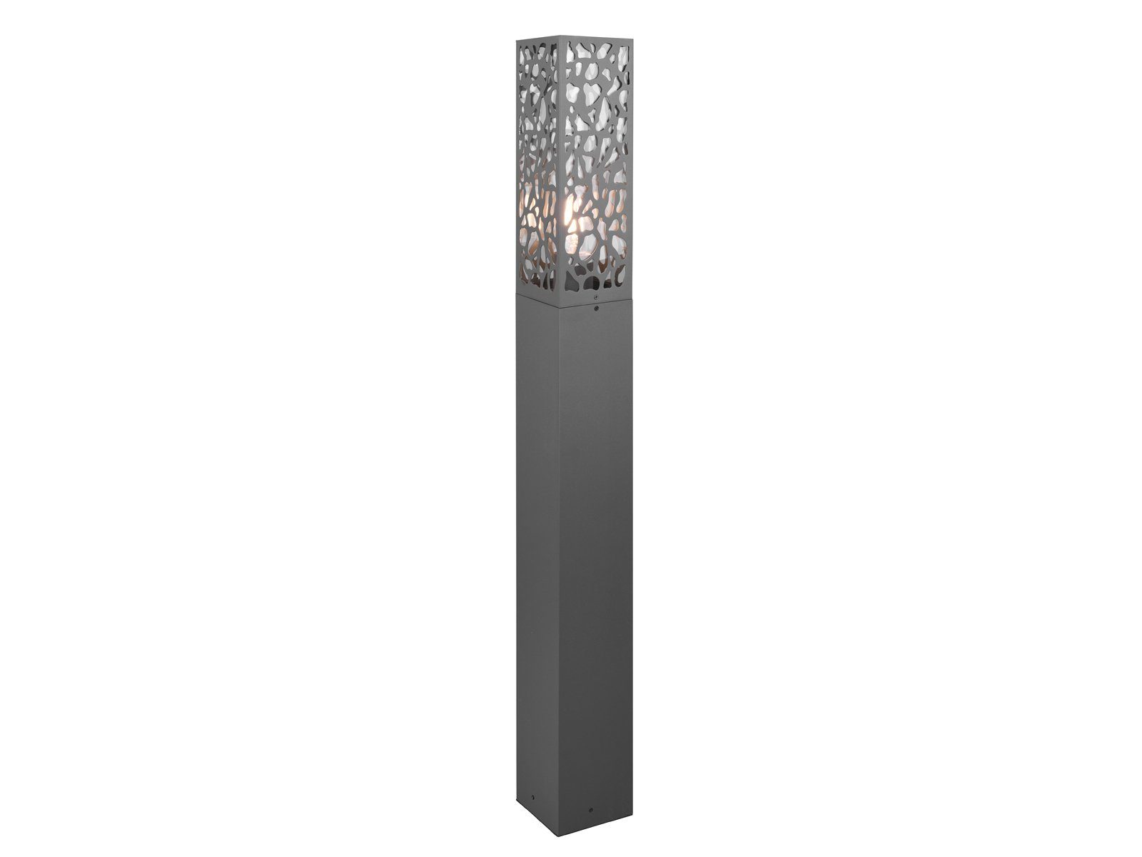 TRIO Leuchten LED Pollerleuchte mit Dekorstanzung, Höhe 100cm, LED wechselbar, Warmweiß, Wegeleuchte Garten Wegbeleuchtung, Außen-Leuchte für Einfahrt
