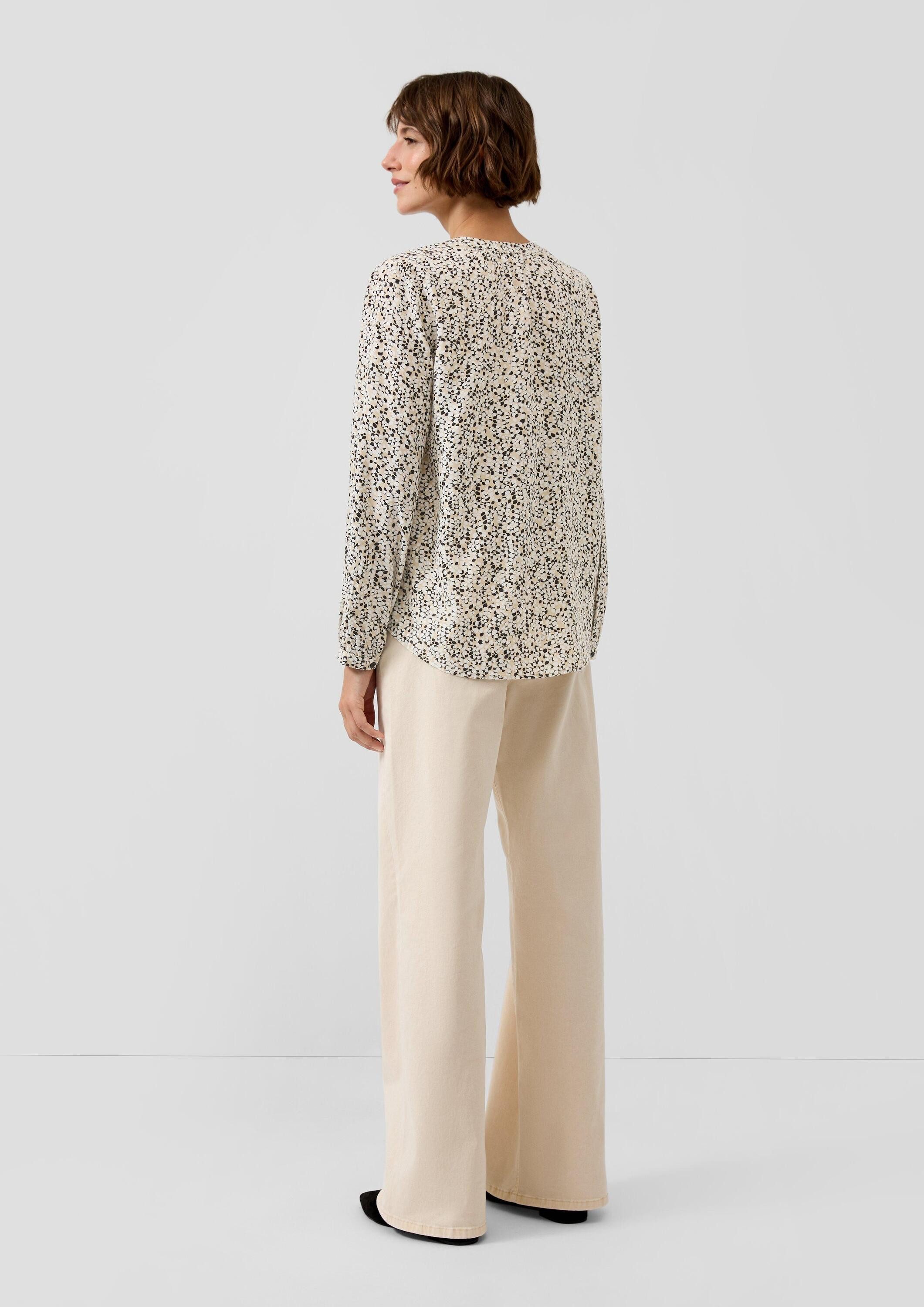 s.Oliver Langarmbluse Bluse Fließende Viskose-Bluse mit All-over-Print