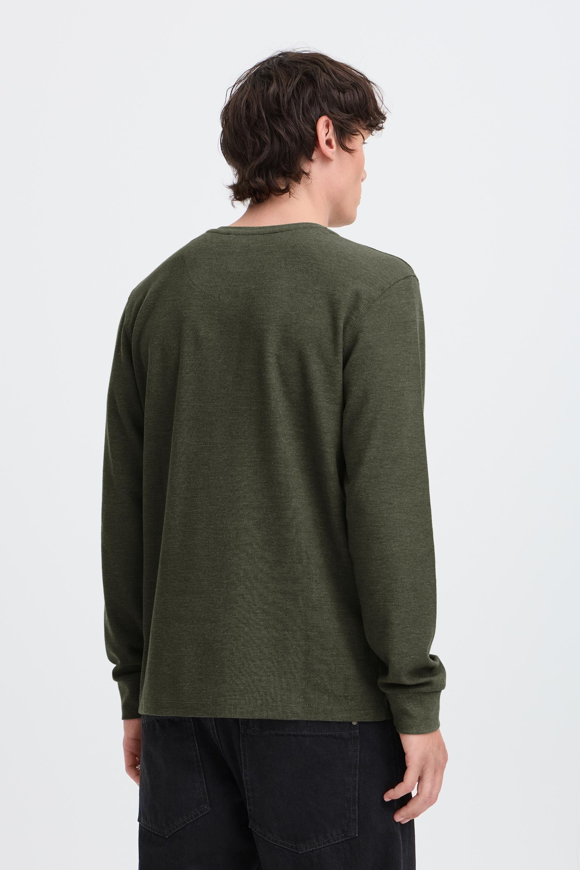 Blend Langarmshirt BHBhnoble Klassisches Langarmshirt mit Rundhalsausschnitt und Knopfleiste – Bild 4 von 5