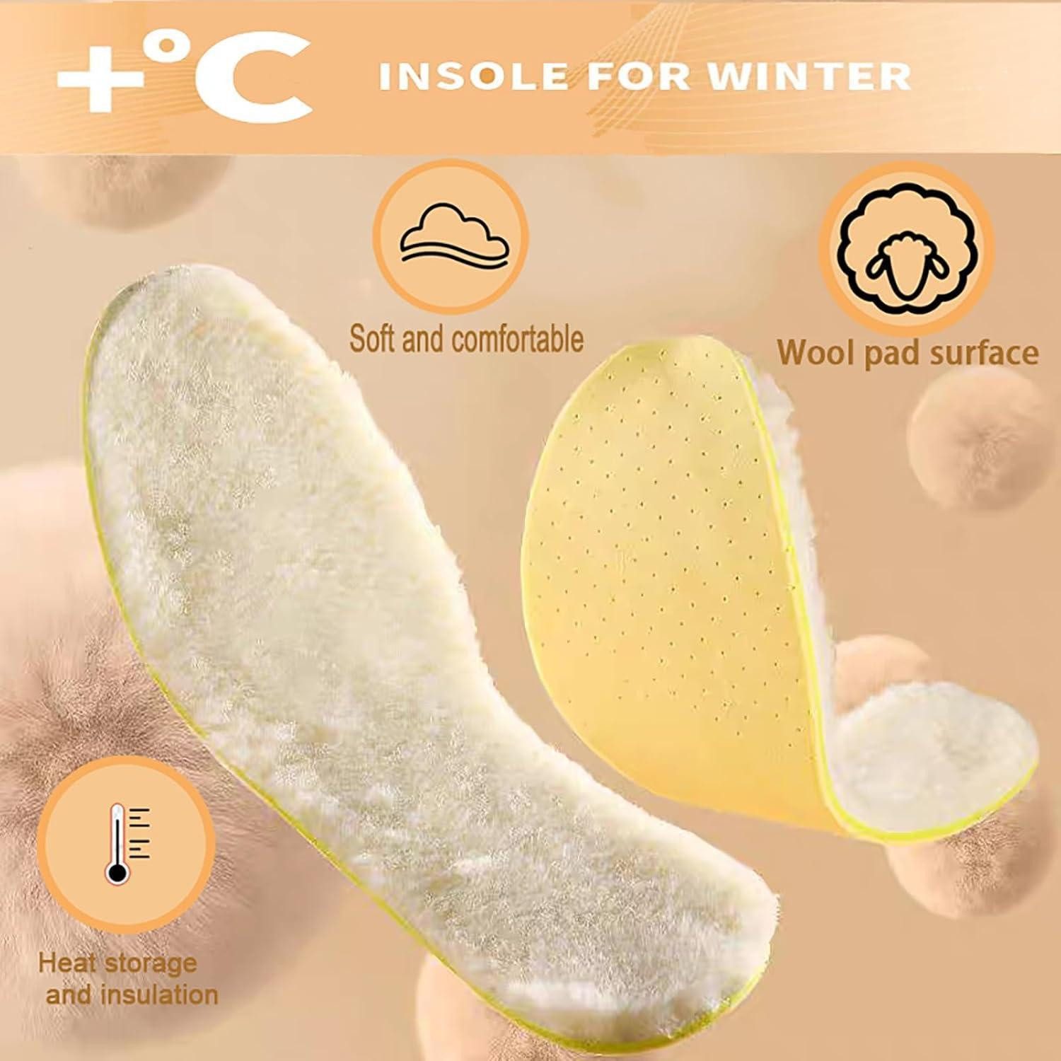 LuxusKollektion Lammfellsohlen Winter Einlegesohlen Lammwolle warme Einlagen Thermo Schuheinlagen