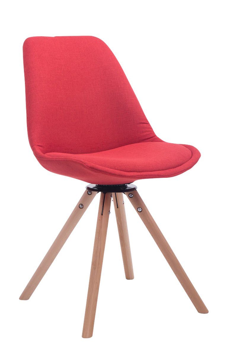 Konferenzstuhl rot Esszimmerstuhl Gestell: mit hochwertig - (Küchenstuhl Sitzfläche: Troll rund Sitzfläche - Wohnzimmerstuhl), - Natura - gepolsterter Buchenholz Besucherstuhl Stoff TPFLiving