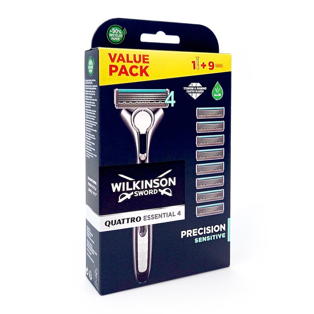 Wilkinson Rasierklingen Wilkinson Quattro Essential 4 Precision Sensitive Rasur-Set